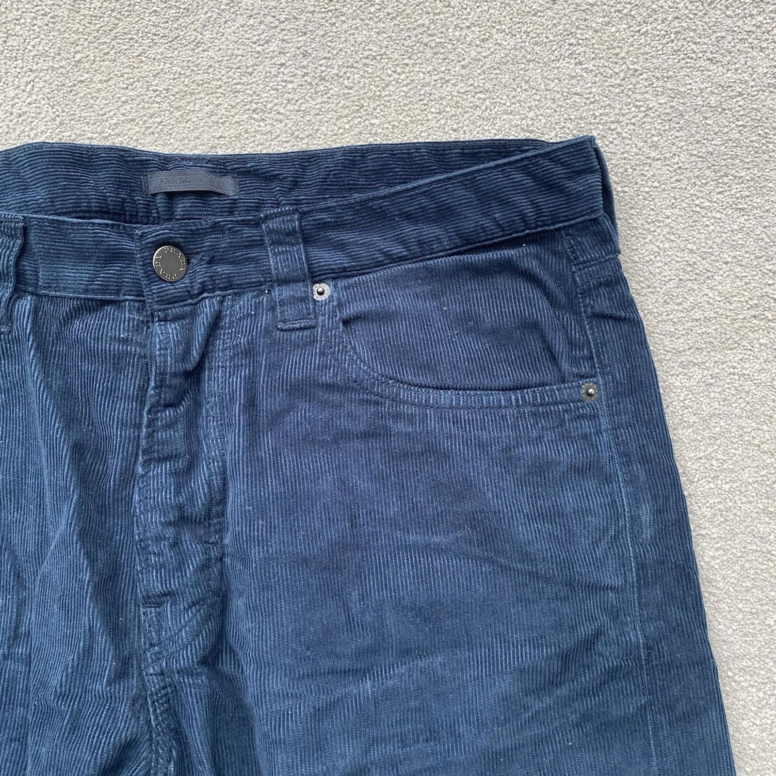 Prada Prada Corduroy Trousers 30” Waist Navy Blue Size US 30 / EU 46 - 3 Thumbnail