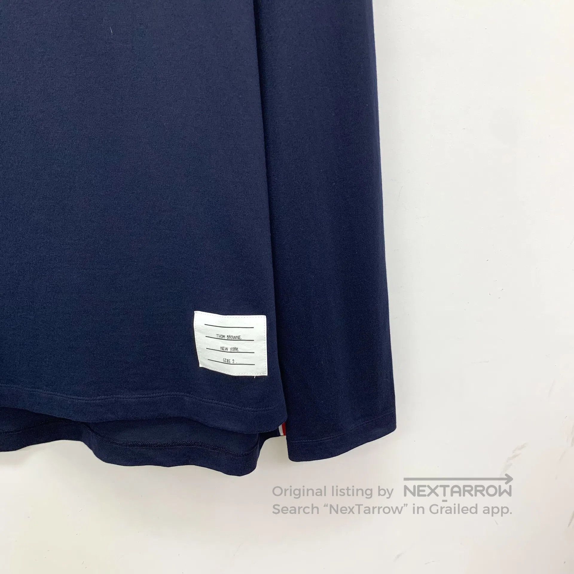 Thom Browne Thom Browne Dark blue cotton round neck long sleeve sweats Size US M / EU 48-50 / 2 - 4 Thumbnail