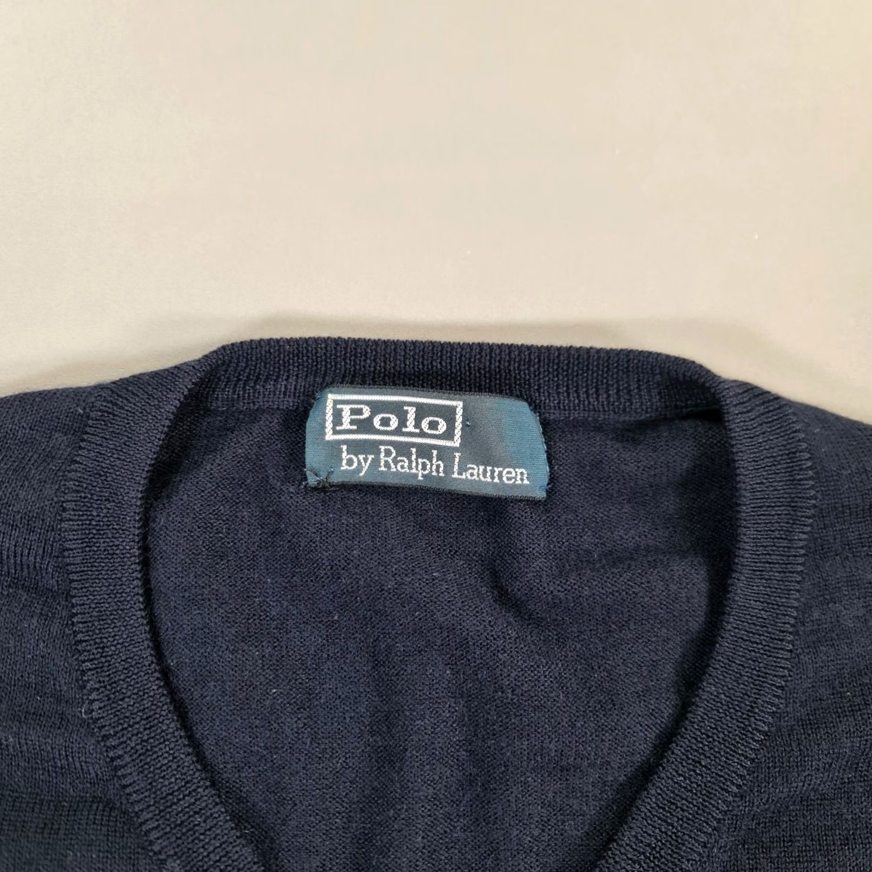 Polo Ralph Lauren Polo Ralph Lauren Jumper Mens V-Neck Navy Blue 100% Merino Wool M Size US M / EU 48-50 / 2 - 3 Thumbnail