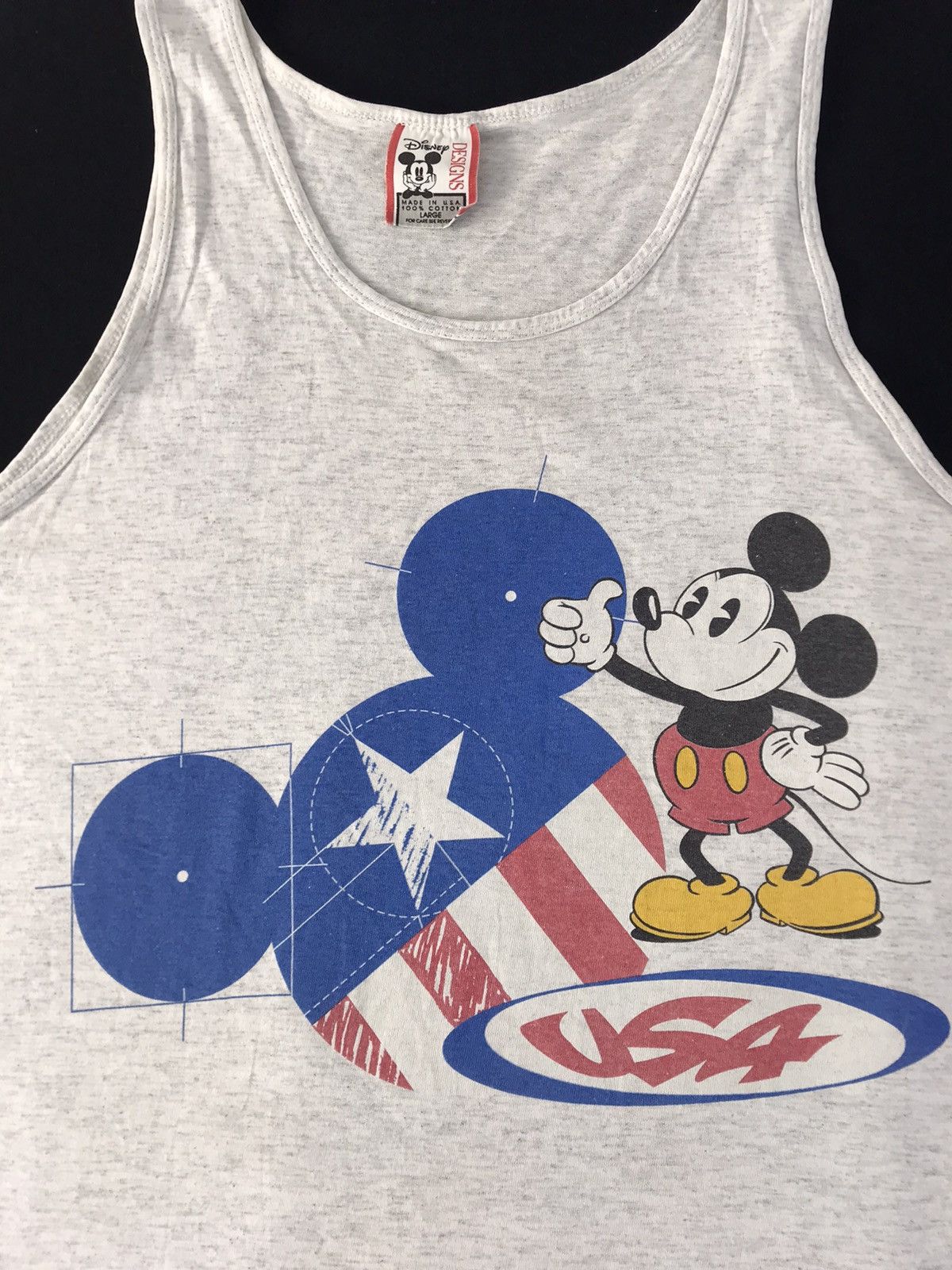 Disney 90s Walt Disney Mickey Mouse USA Flag Logo Printed Size US M / EU 48-50 / 2 - 4 Thumbnail