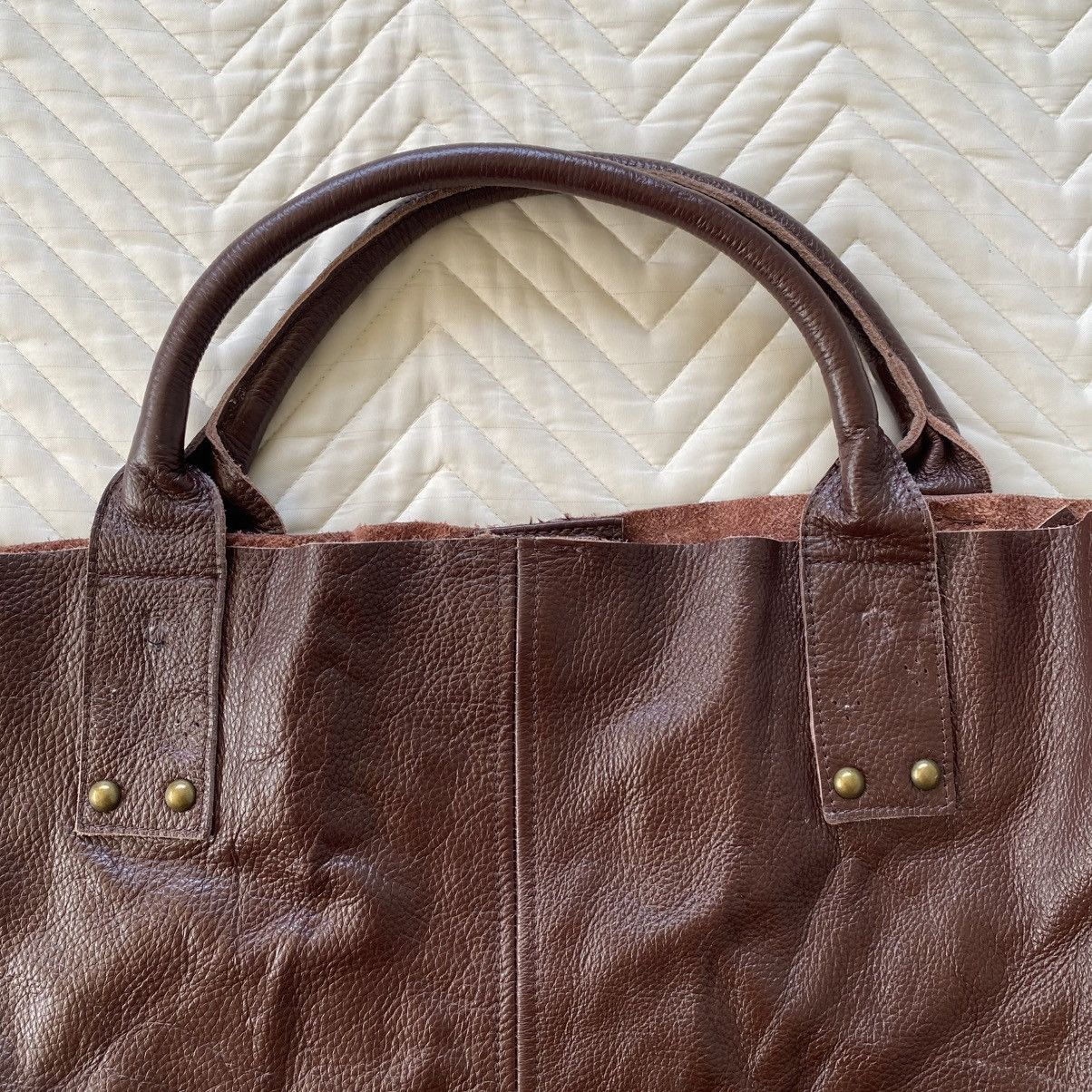 Japanese Brand Custom Made Denim Tote Bag– Vintage Patina Look Size ONE SIZE - 15 Thumbnail