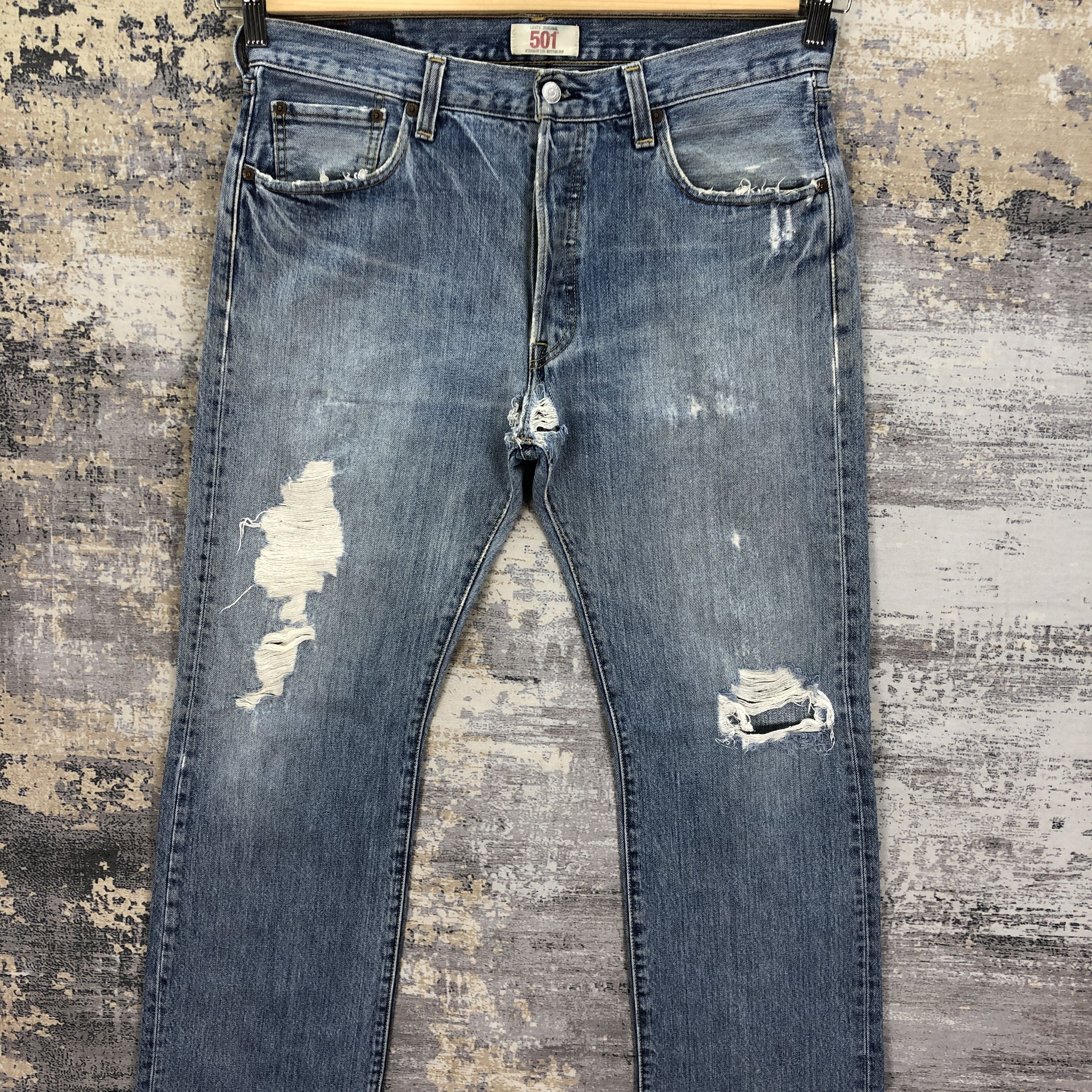 Levi's Vintage Levis 501 Jeans Distressed Faded Levis 501 Denim Size US 32 / EU 48 - 3 Thumbnail