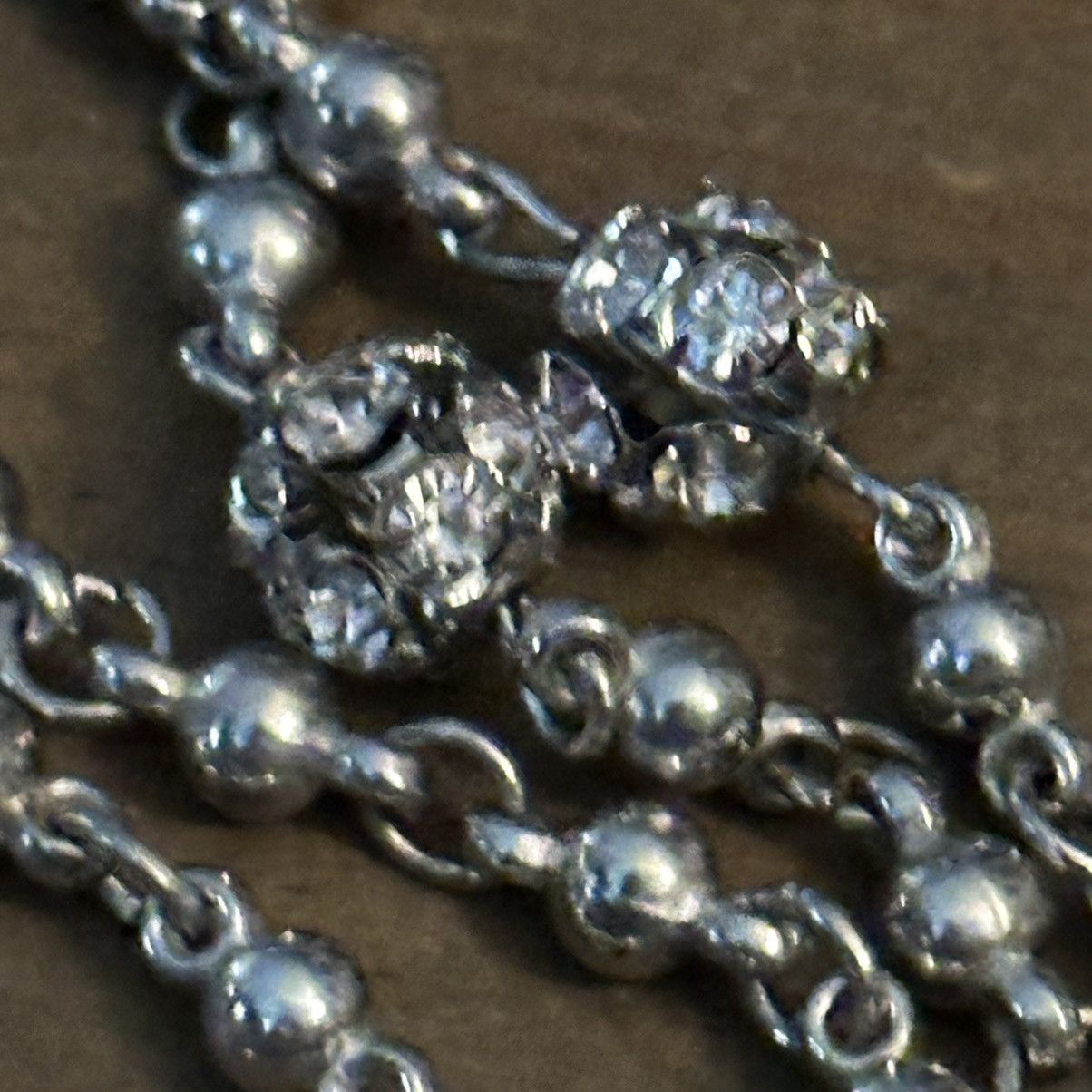 Other Silver tone layered ball chain rhinestone cross necklace Size ONE SIZE - 4 Thumbnail