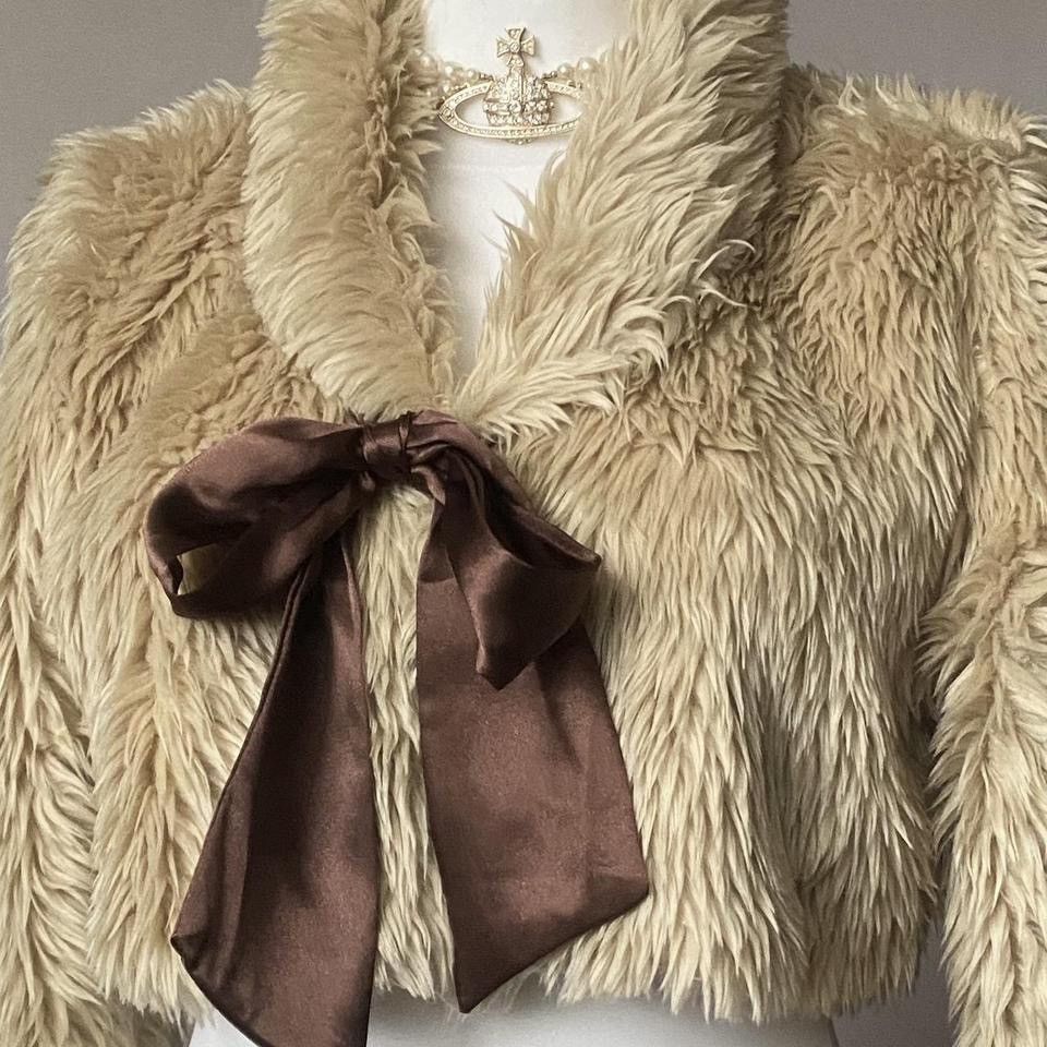 Vintage Cute Cropped lolita coquette faux fur coat Size S / US 4 / IT 40 - 3 Thumbnail