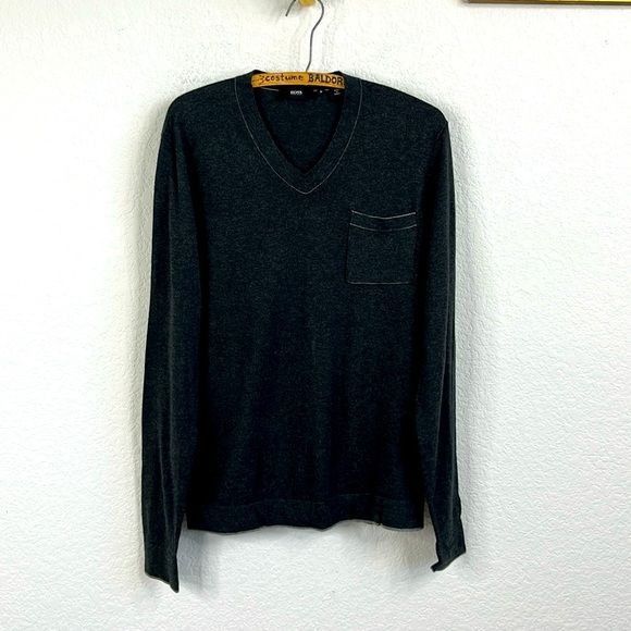 Hugo Boss BOSS Hugo Boss Cashmere V Neck Sweater Pocket Size US M / EU 48-50 / 2 - 2 Thumbnail