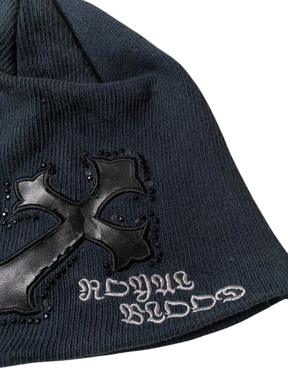 Le Grande Bleu (L.G.B.) Royal Blood Cross Studded Beanie Hat Size ONE SIZE - 4 Thumbnail