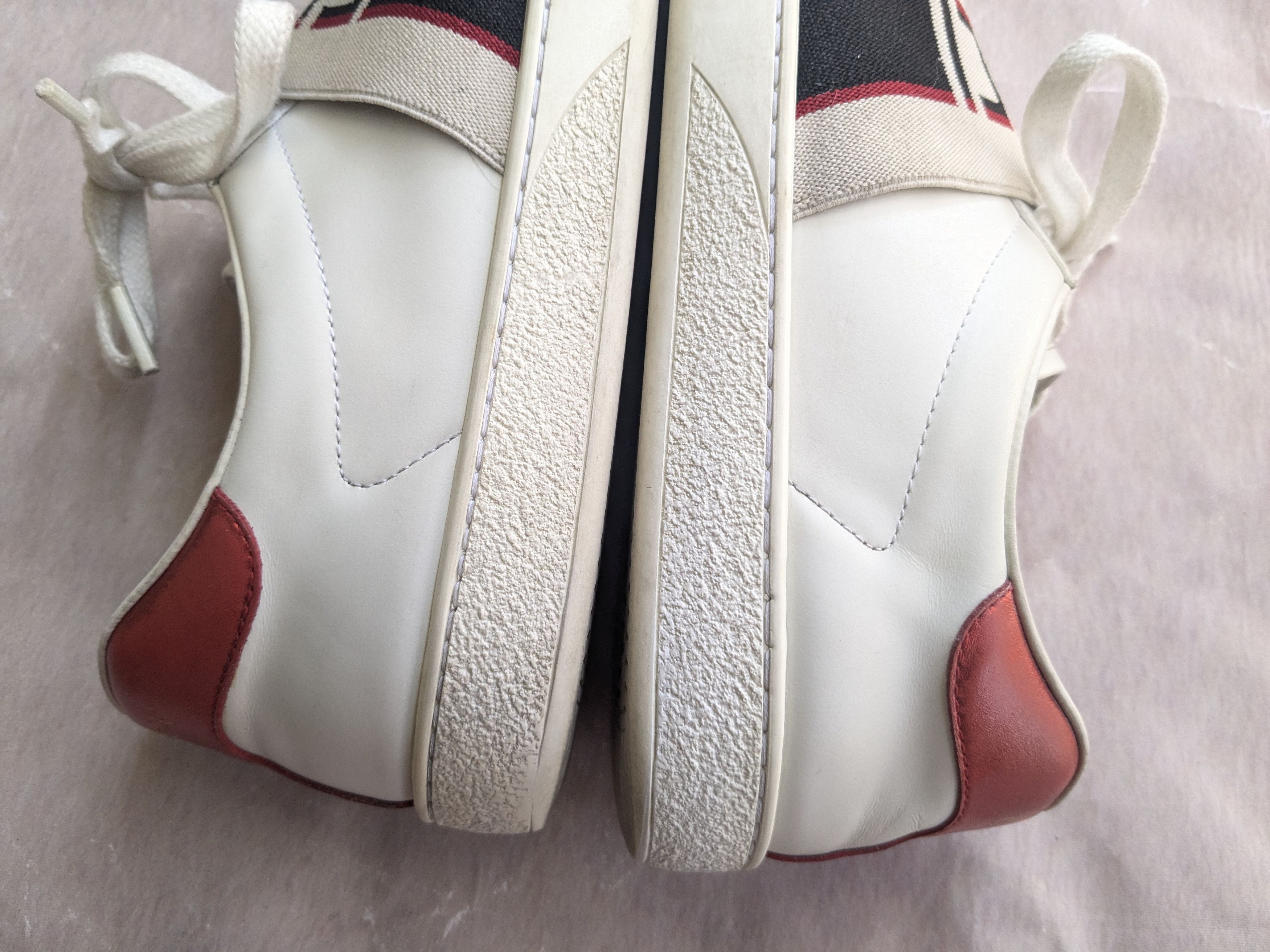 Gucci Gucci Ace Stripe Sneakers 8.5 White Leather Low Logo Size US 8.5 / EU 41-42 - 11 Thumbnail