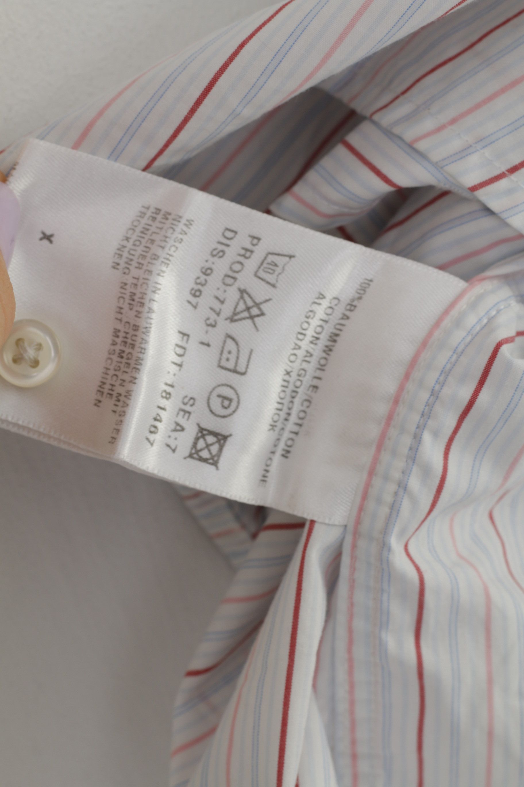 Hugo Boss × Vintage Hugo Boss Men 44 17.5 Casual Shirt Short Sleeve Cotton 4305 Size 44R - 5 Thumbnail
