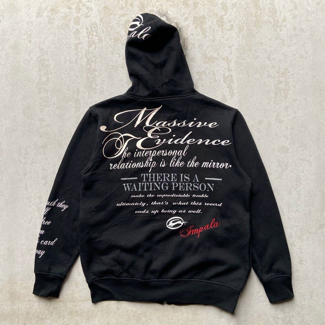 Japanese fur hoodie Impala y2k font