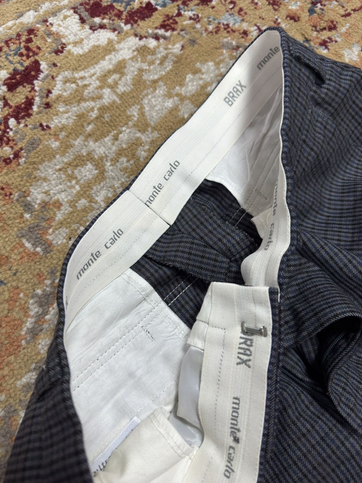 Vintage Vintage Suit Pants Wool Blend Striped Wide Leg Baggy Formal Size US 36 / EU 52 - 4 Thumbnail