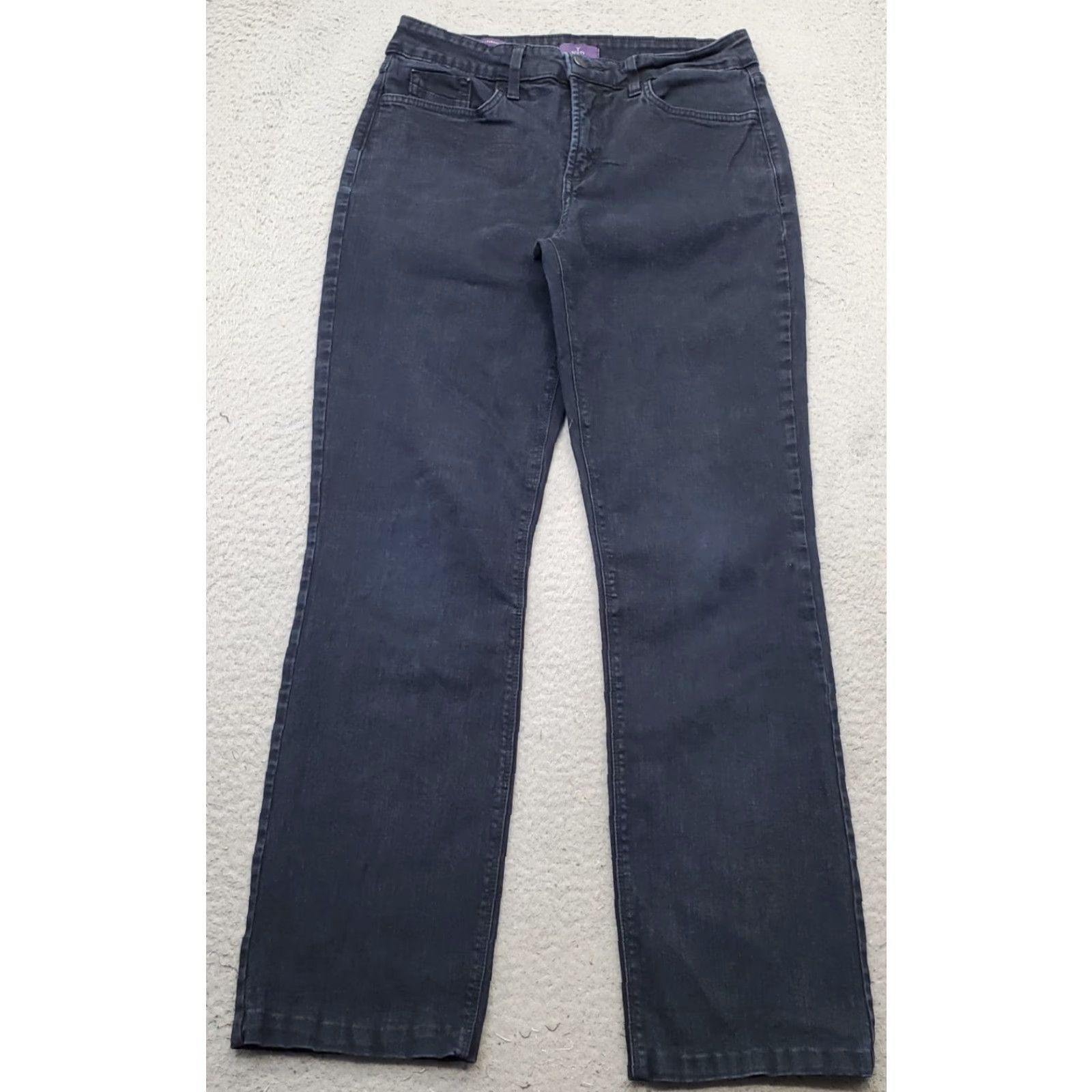 NYDJ NYDJ Marilyn Straight Jeans Womens 8 Blue Denim Double Stitch 5-Pocket Design Size 30" / US 8 / IT 44 - 2 Thumbnail