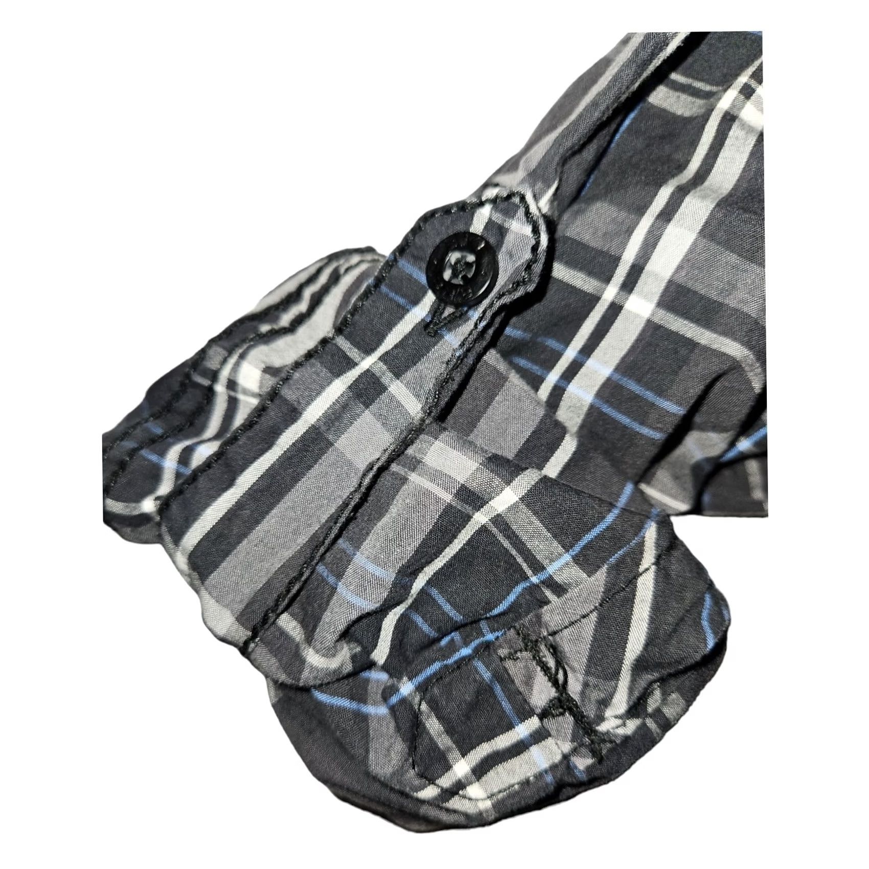 Vintage VINTAGE? No. (Original has no vintage indicator) - Buckle BKE Button-Up Shirt Black Plaid XL Long Sleeve Athletic Fit Roll Tab Mens Shirt Size US XL / EU 56 / 4 - 7 Thumbnail