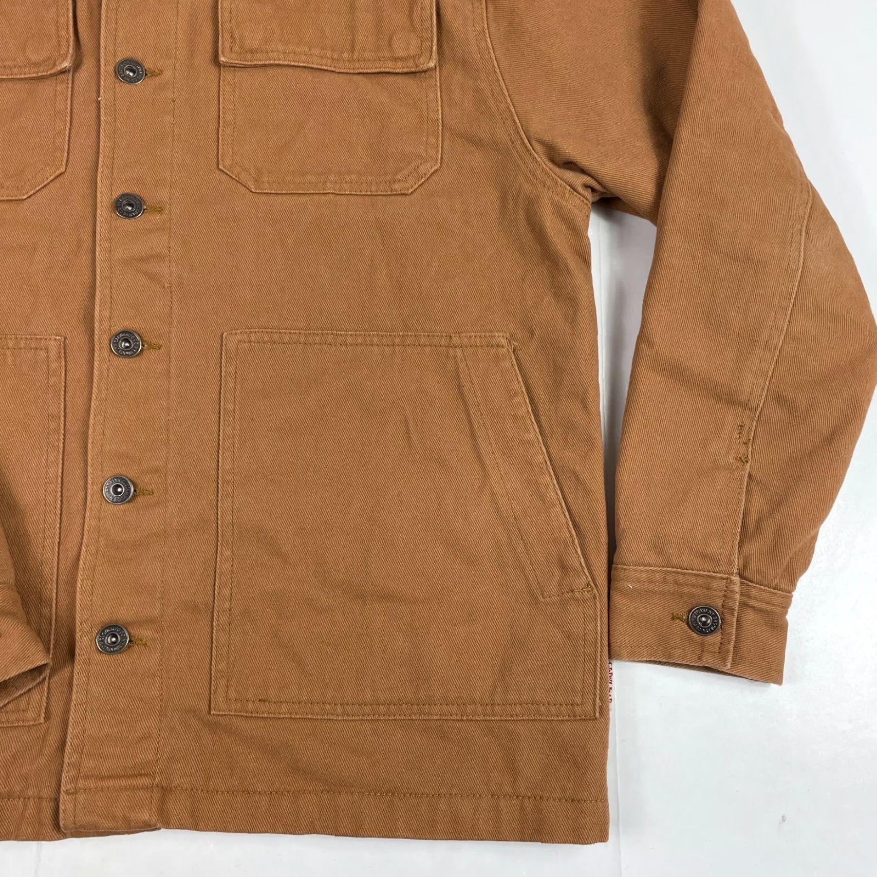 CLOT Brooklyn Cloth Jacket Mens Medium Brown Twill Flannel Lined Field Workwear Military Jacket Wind-Resistant Pockets Fall Winter Spring Size US M / EU 48-50 / 2 - 5 Thumbnail