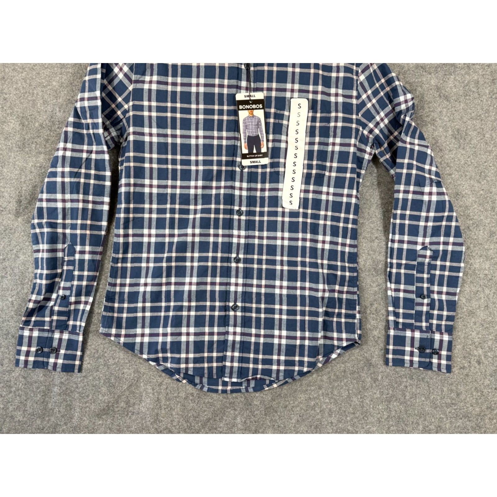 Bonobos Bonobos Button Up Shirt Mens Small Blue White Plaid Stretch Long Sleeve NWT Size US S / EU 44-46 / 1 - 4 Thumbnail