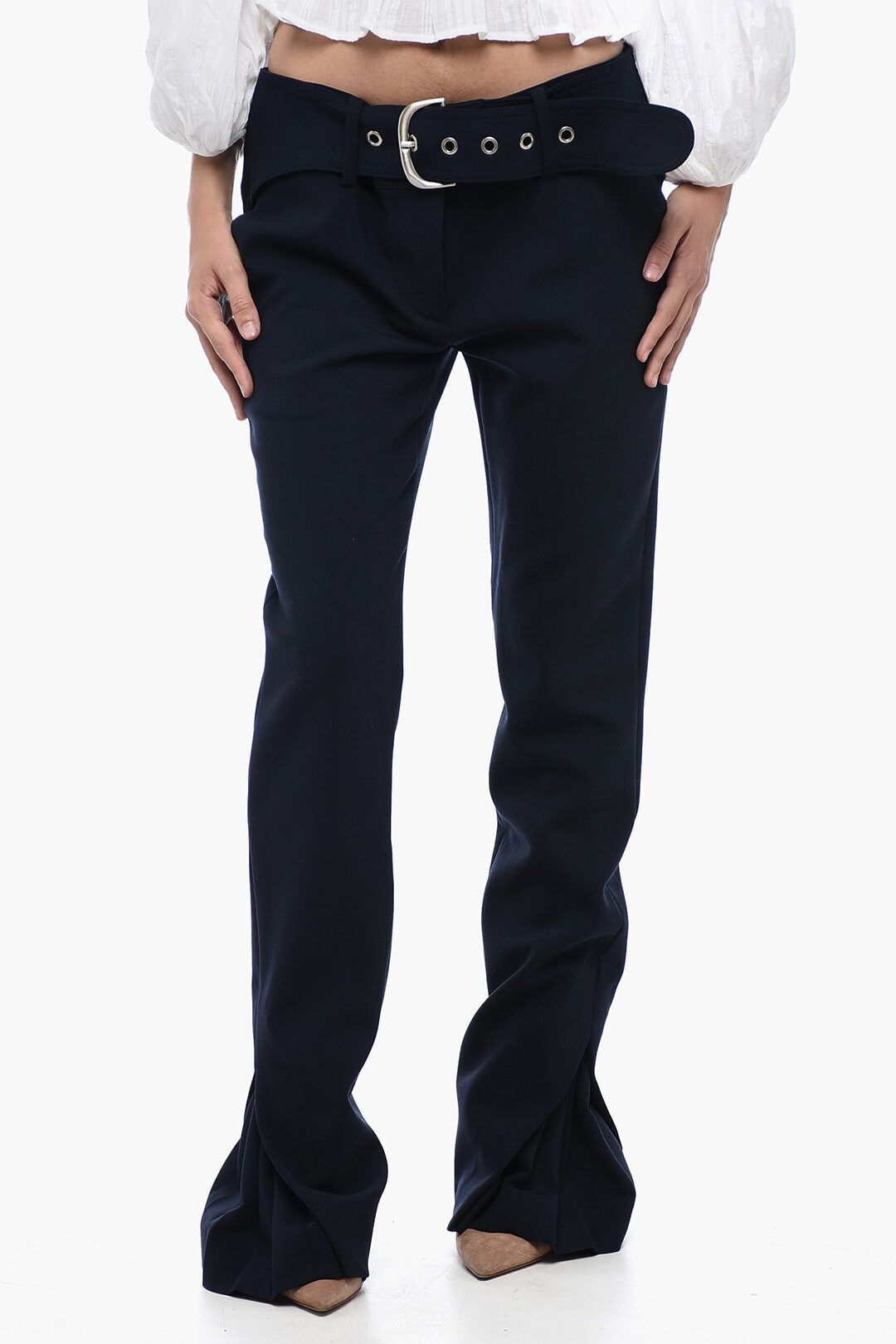Off-White og1mm1125 Low-Waisted Pant in Midnight Blue Size 30" / US 8 / IT 44 - 1 Thumbnail