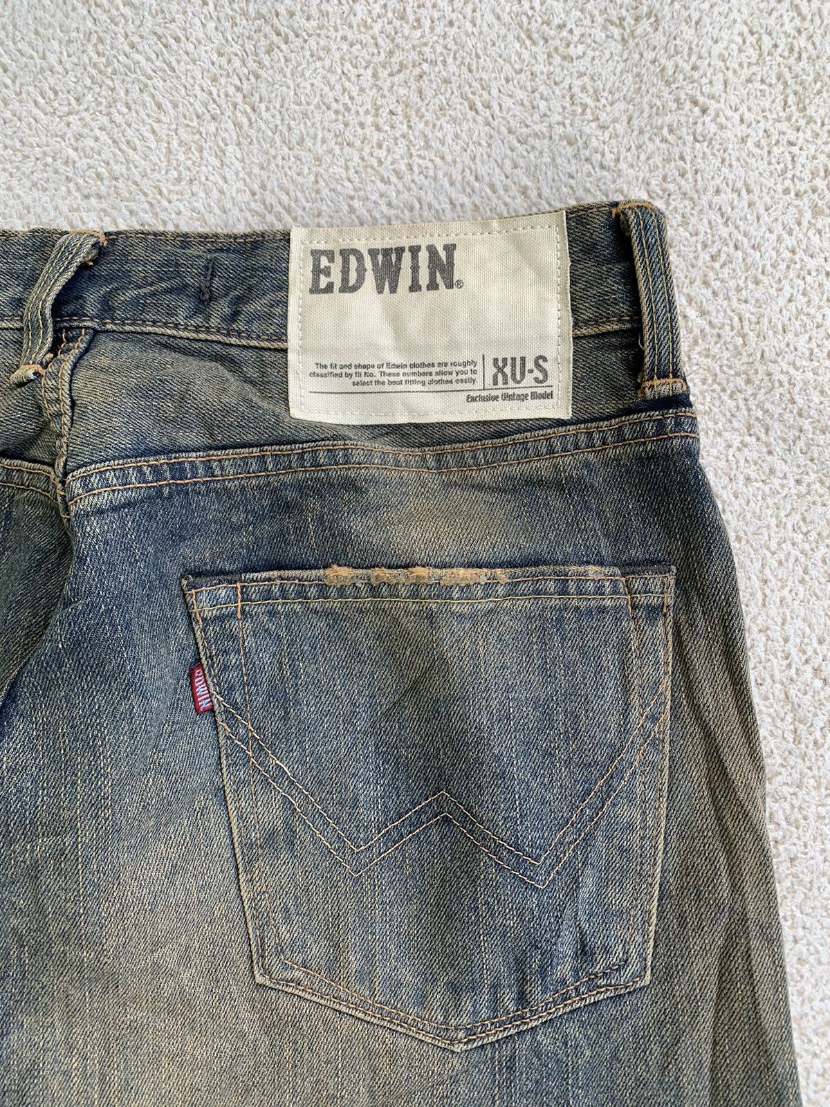 If Six Was Nine × Japanese Brand × Le Grande Bleu (L.G.B.) Vintage Edwin XV Loose Yellow Mud Washed Distressed Jeans Size US 31 - 7 Thumbnail
