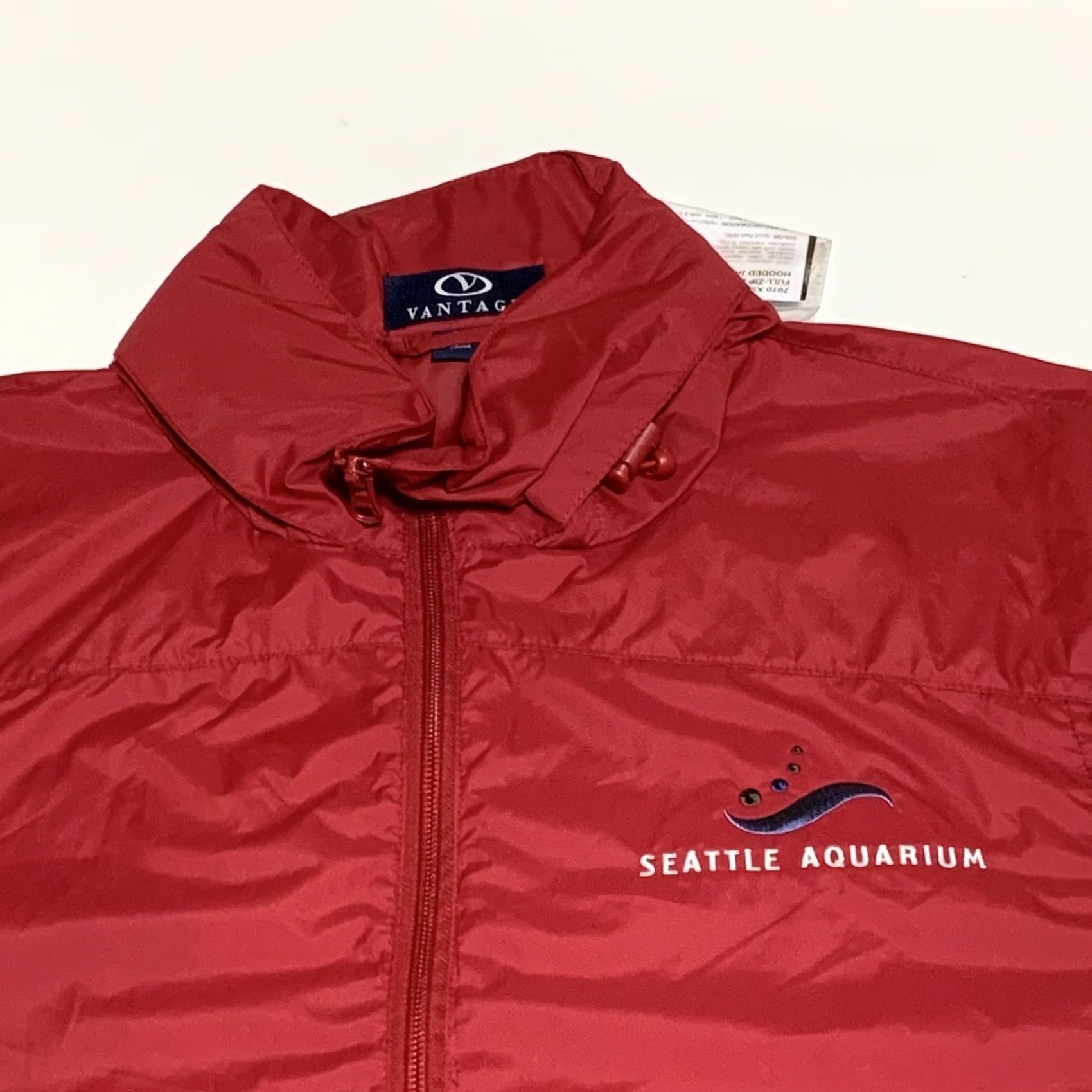 Vintage Vantage Windbreaker Seattle Aquarium Powerbar Light Weight Red NWT Large Mens Size US L / EU 52-54 / 3 - 2 Thumbnail