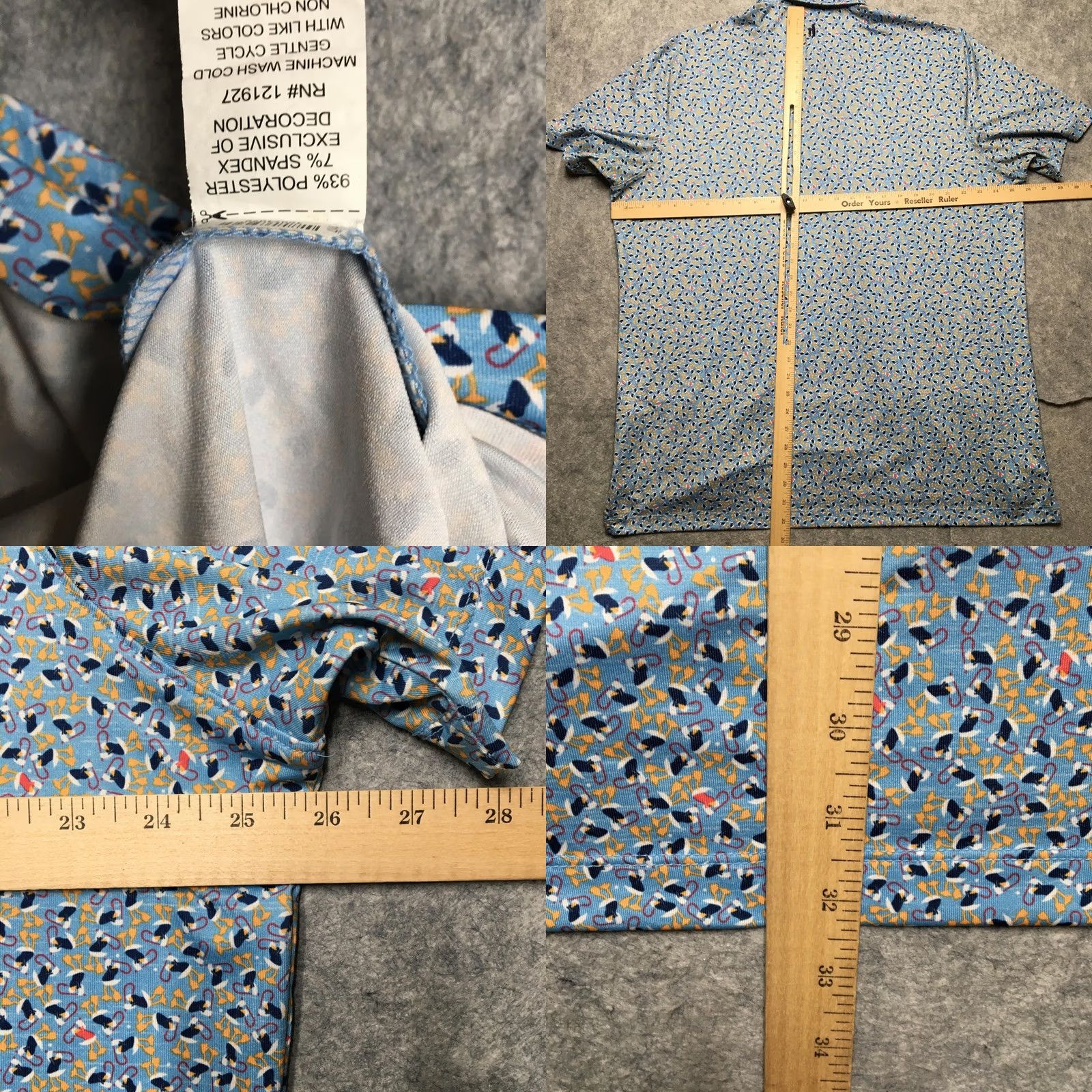 johnnie-O johnnie-O Polo Shirt Mens XL Blue Duck Snorkel Golf UPF 50 Stretch Performance Polo Shirt Snorkel Print Blue Shirt Mens XL Size US XL / EU 56 / 4 - 8 Thumbnail