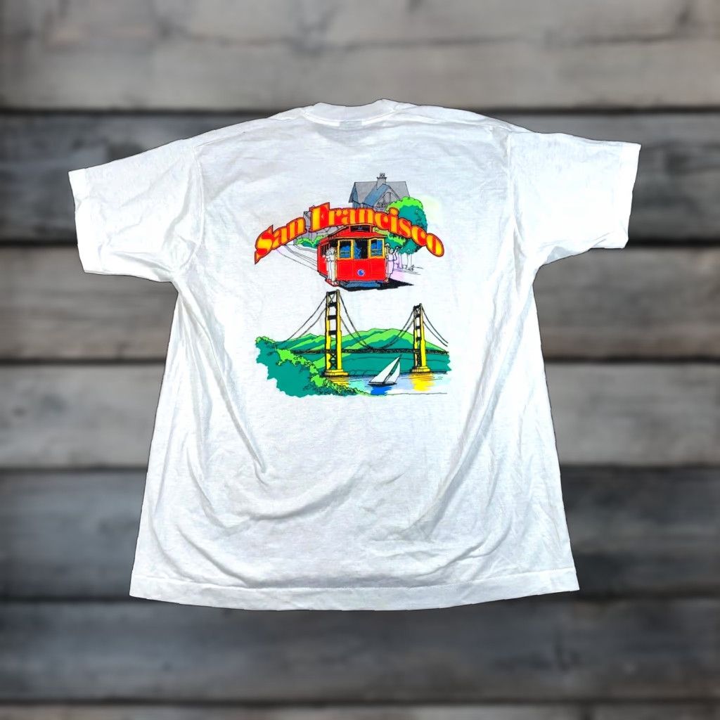 Vintage VTG Vintage San Francisco Buick By The Bay T-Shirt XL White Screen Stars Tag 1993 Size US XL / EU 56 / 4 - 1 Thumbnail