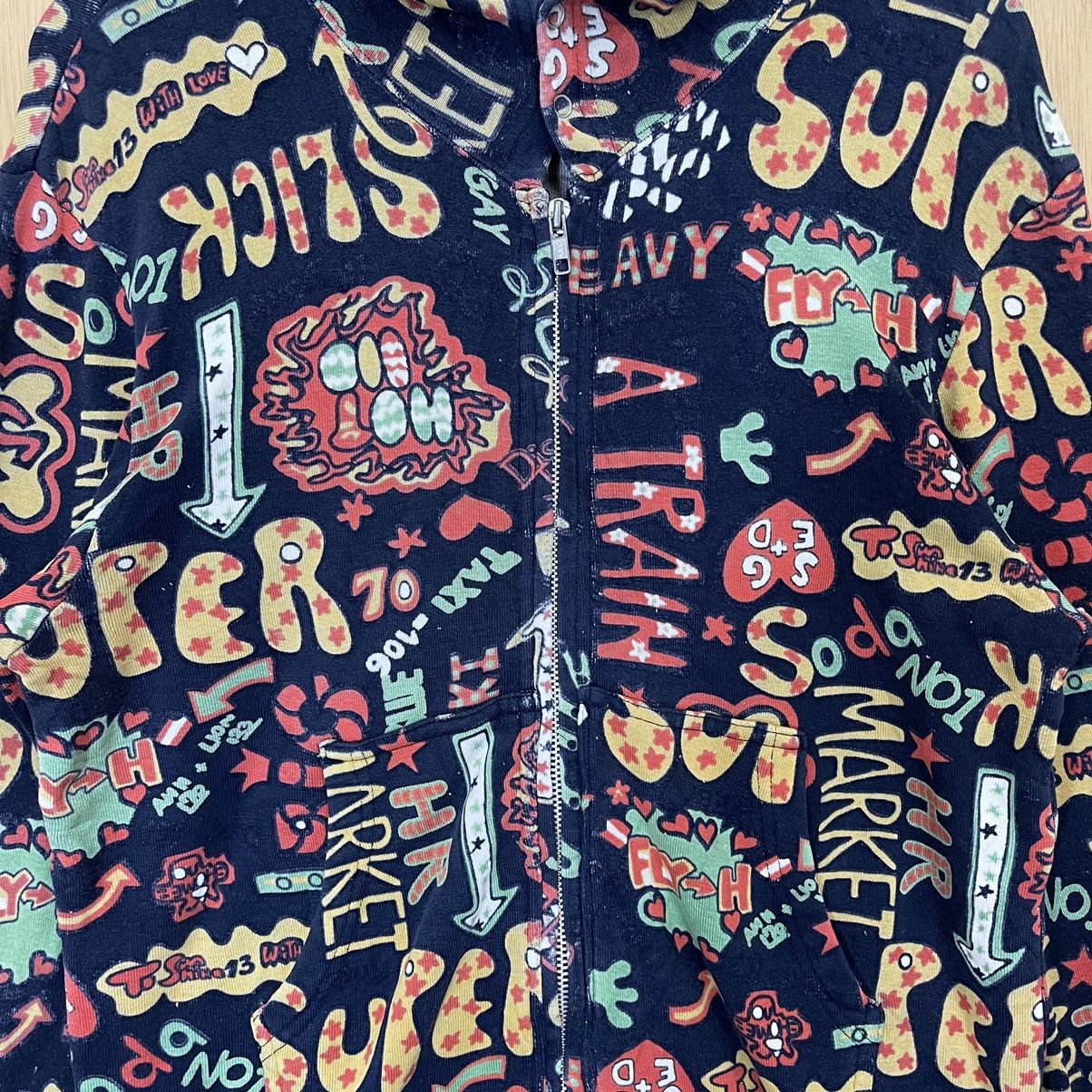 Japanese Brand × Vintage Vintage 90’s Super Slick Art Design Zipper Hoodie Size US M / EU 48-50 / 2 - 8 Thumbnail