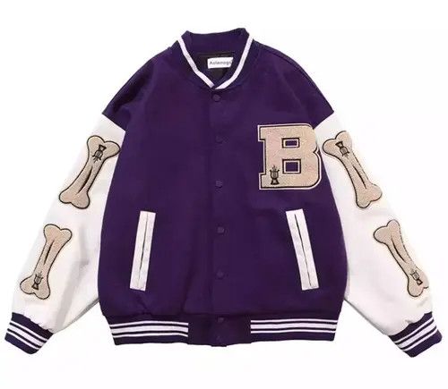Other Bone Patchwork Varsity Jacket Size US L / EU 52-54 / 3 - 2 Thumbnail