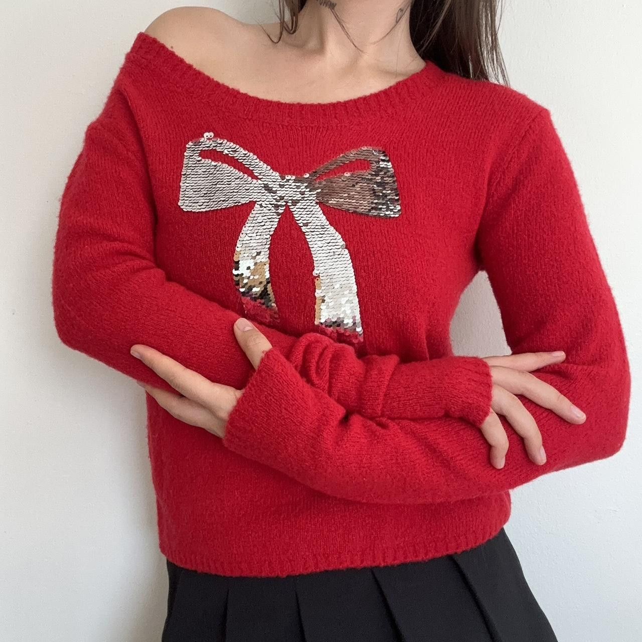 Other Red sequin sweater bow print, holiday Christmas Size S / US 4 / IT 40 - 3 Thumbnail