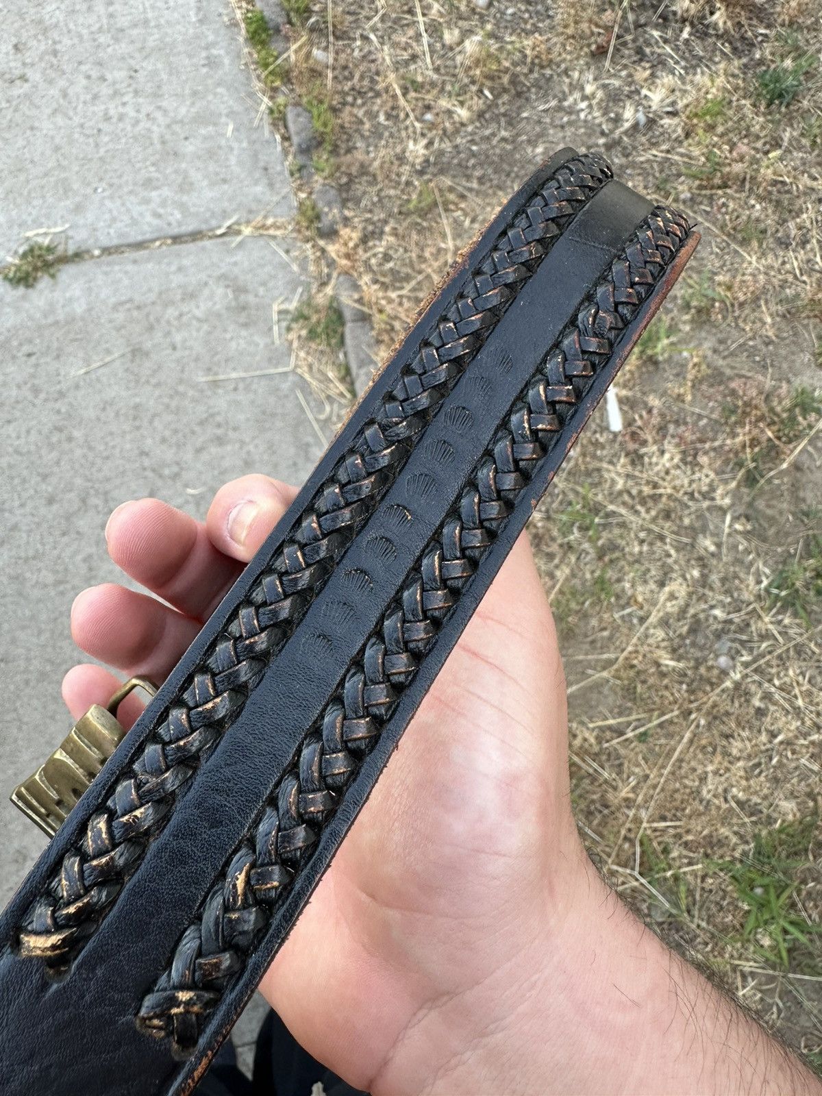 Handmade × Vintage Solid brass “NICK” belt Size 34 - 3 Thumbnail