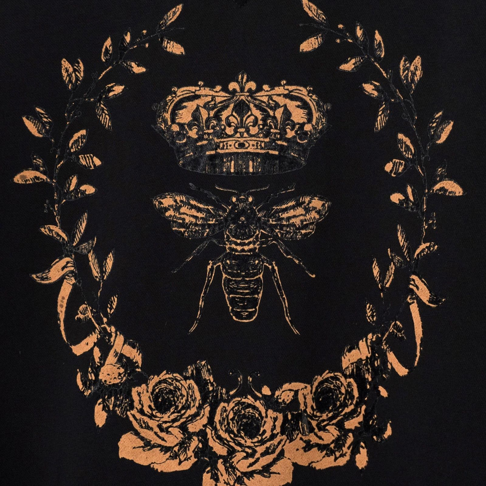 Dolce & Gabbana Dolce Gabbana Crown Bee Logo Floral Print Black Sweatshirt Size US L / EU 52-54 / 3 - 6 Thumbnail