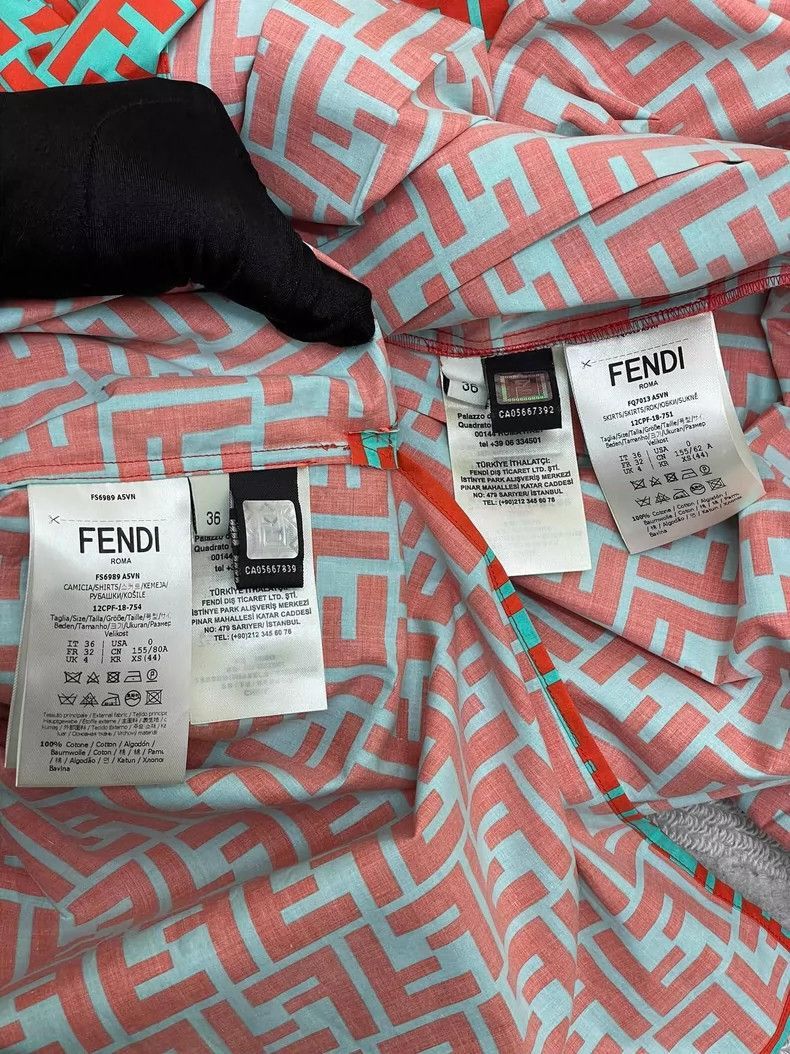 Fendi Fendi Logo Short Sleeve Shirt Skirt Set Size XS / US 0-2 / IT 36-38 - 5 Thumbnail