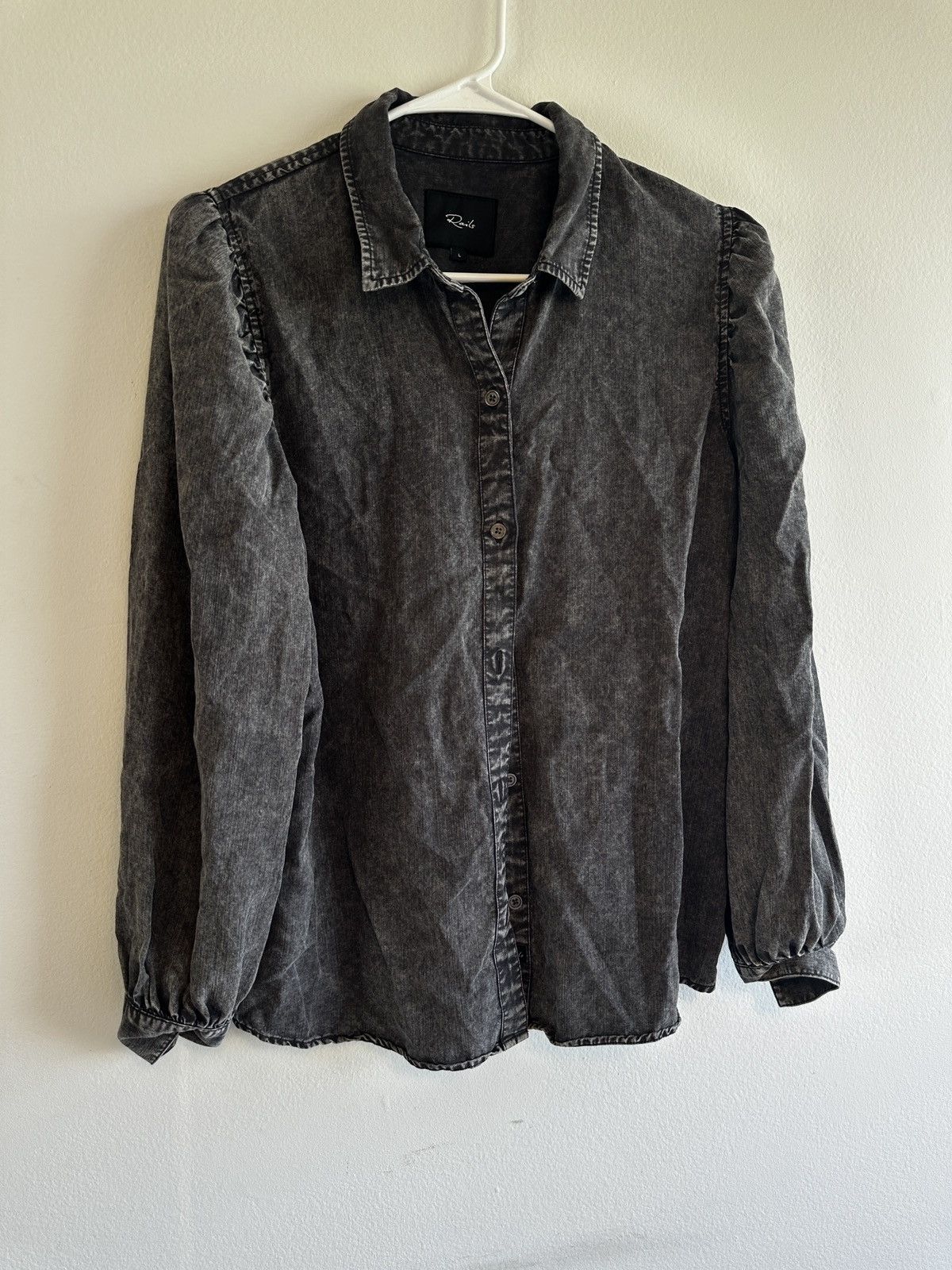 Rails Rails Angelica Black Acid Wash Top Button Front Women Size l Size L / US 10 / IT 46 - 1 Thumbnail