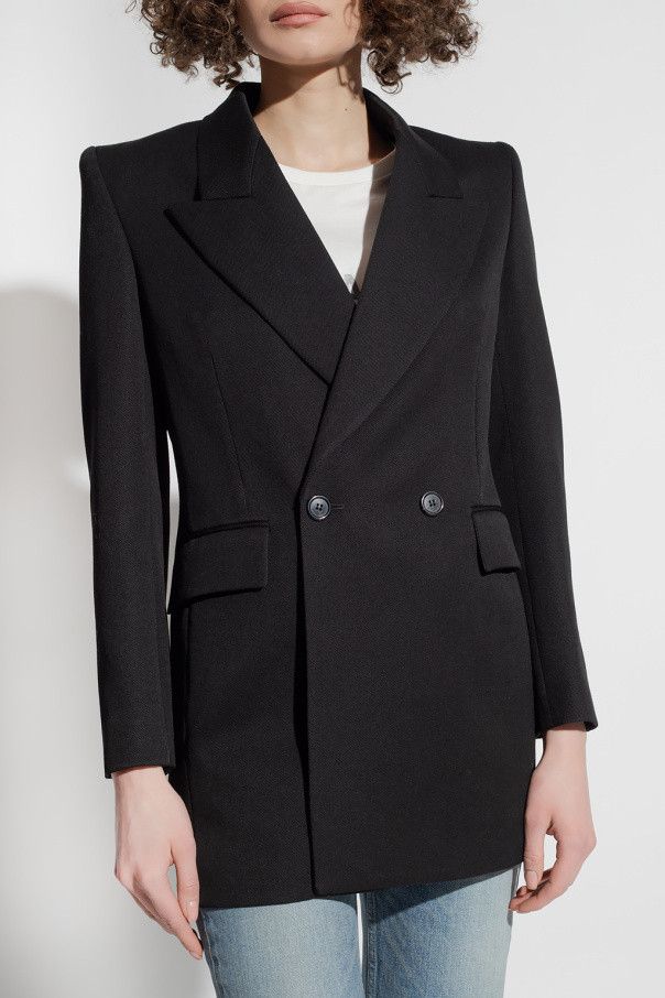 Saint Laurent Paris o1b1hav110724 Double-Breasted Jacket in Wool in Black Size M / US 6-8 / IT 42-44 - 3 Thumbnail