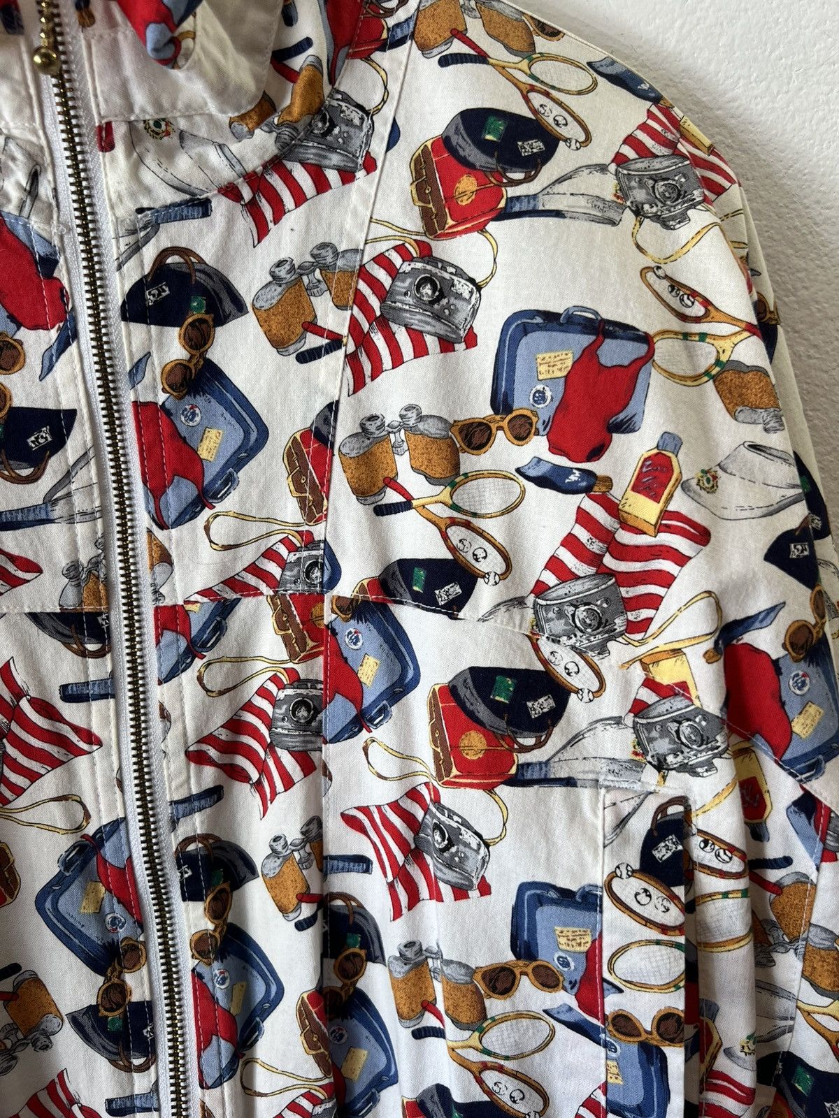 Vintage White vintage 90s American flag zip-up Size US XS / EU 42 / 0 - 7 Thumbnail