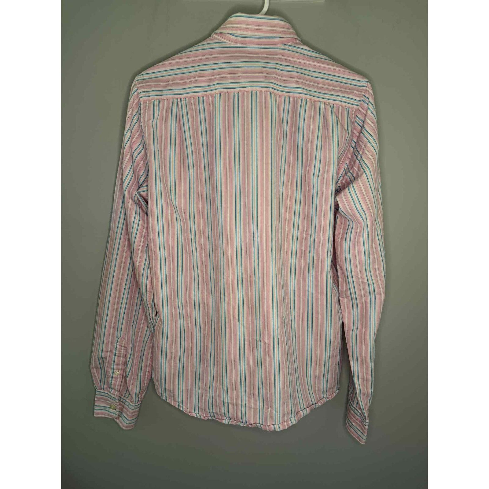 Abercrombie & Fitch Abercrombie & Fitch Muscle Striped Button-Down Shirt Pink L Size US L / EU 52-54 / 3 - 7 Thumbnail