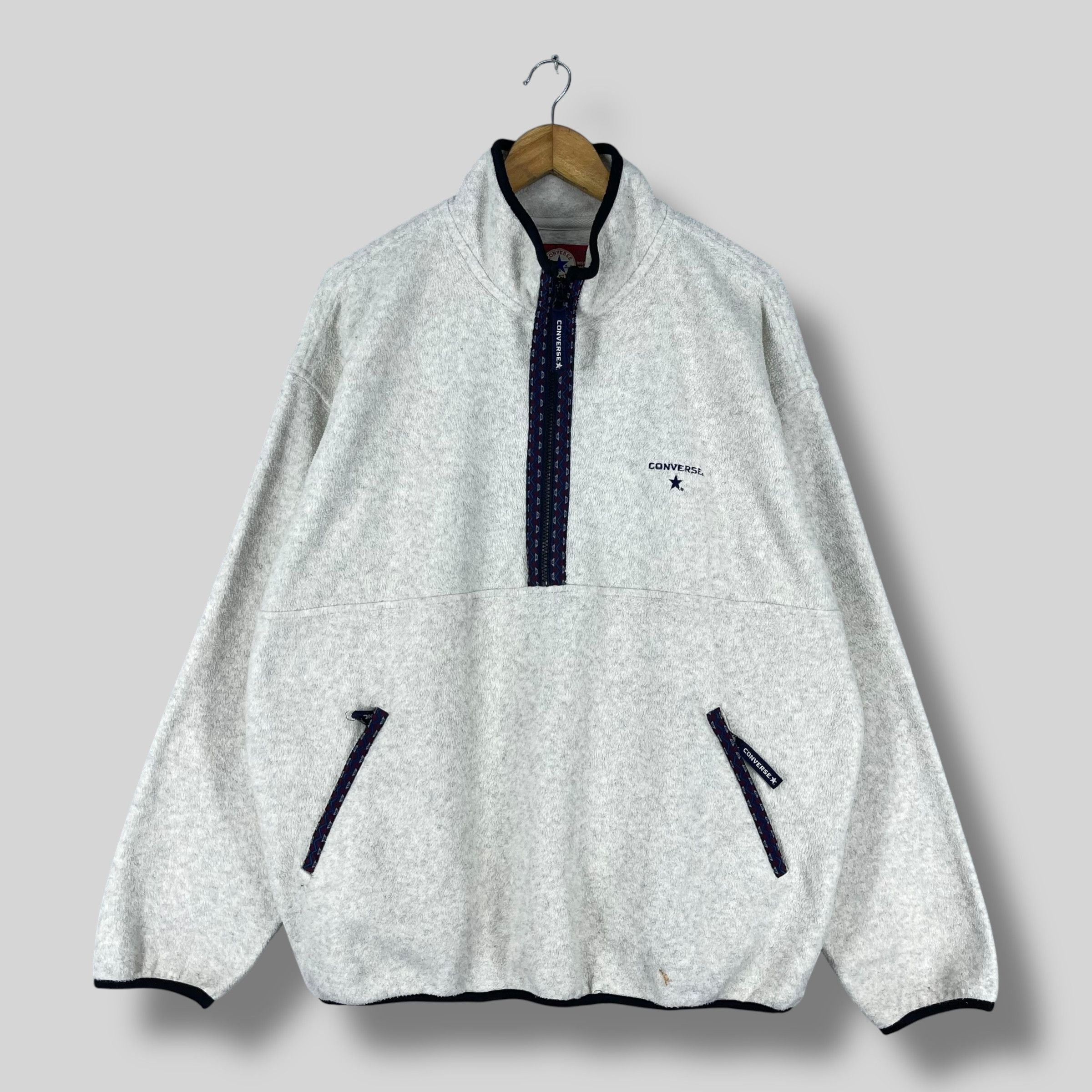 Converse Vintage CONVERSE Tyrolean Tape Half Zipper Fleece Jacket Size US XL / EU 56 / 4 - 1 Thumbnail