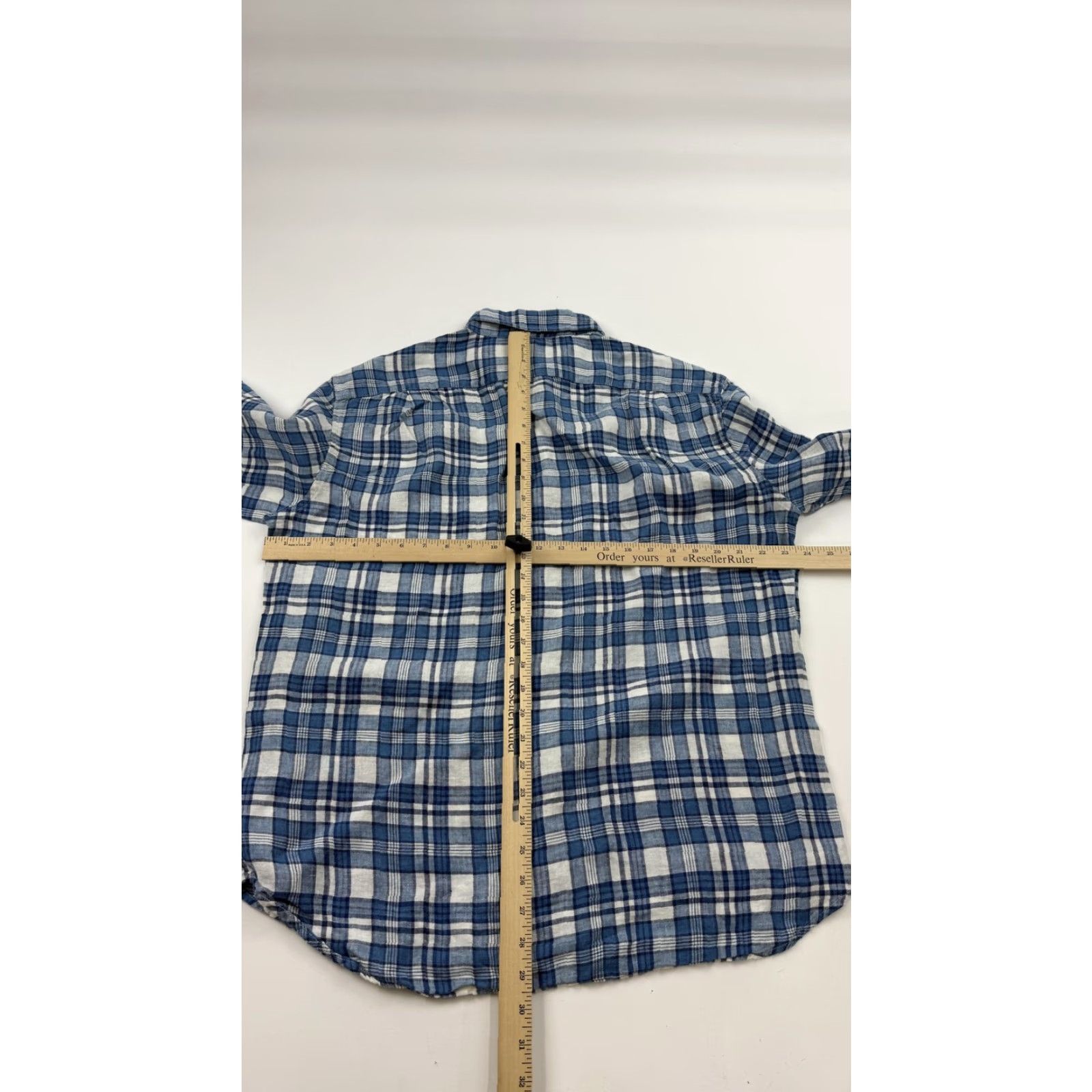 J.Crew VINTAGE? No. J.Crew Shirt Mens XL Blue Plaid Linen Slim Fit Button-Down Long Sleeve F0850 Size US XL / EU 56 / 4 - 7 Thumbnail