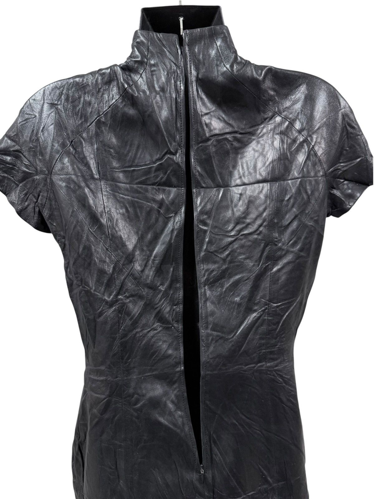 Gucci Vtg💥Gucci Era Tom ford Designer Dress Leather Black Size M / US 6-8 / IT 42-44 - 7 Thumbnail