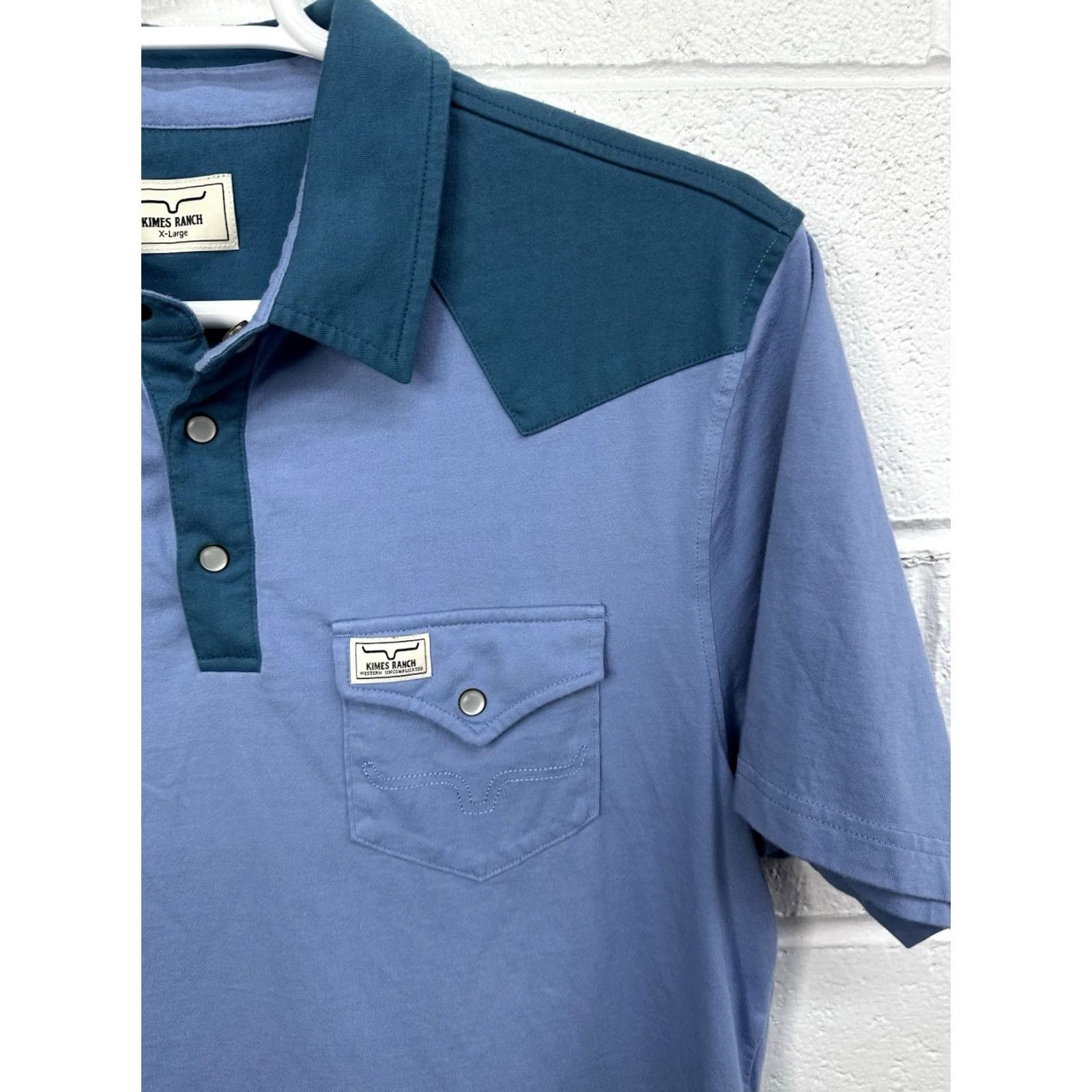 Vintage Kimes Ranch Gallup Polo Pearl Snap Western Style Light Blue / Men’s XL Shirt Size US XL / EU 56 / 4 - 3 Thumbnail