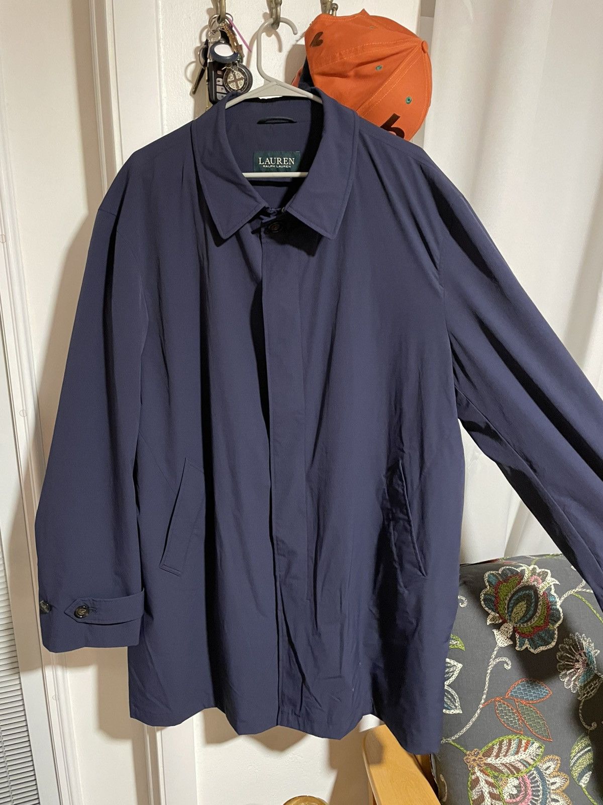 Designer × Lauren Ralph Lauren × Vintage Lauren Ralph Lauren Navy Trench Coat Nylon Outer shell 48R Size US M / EU 48-50 / 2 - 1 Thumbnail