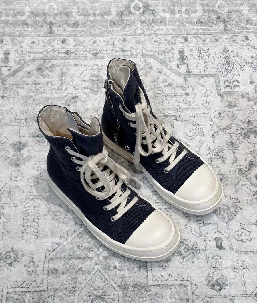 Rick Owens Drkshdw Rick Owens DRKSHDW canvas high-top classic Size US 8 / IT 38 - 1 Thumbnail