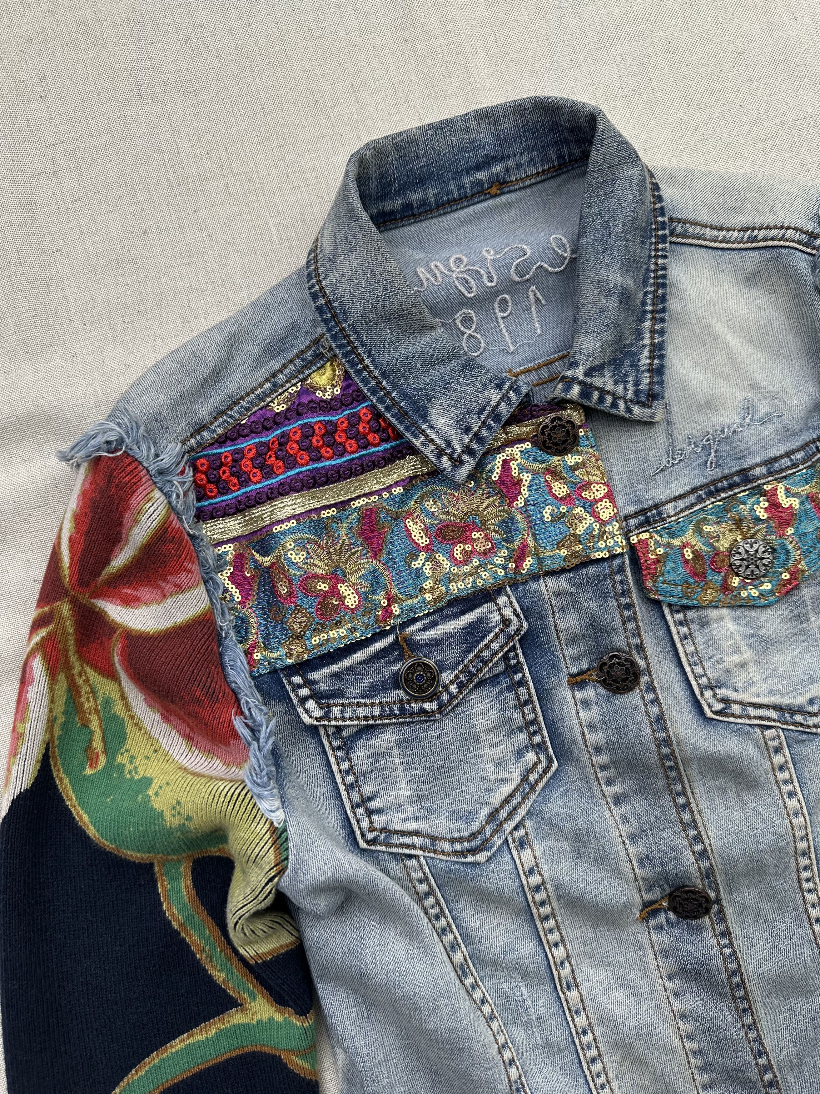 Desigual Desigual Multicolor Denim Jacket Size XS / US 0-2 / IT 36-38 - 2 Thumbnail