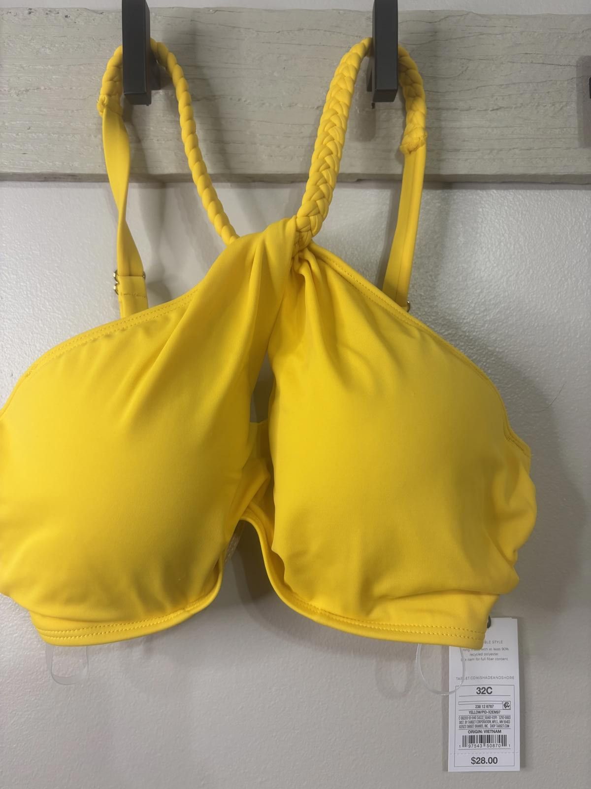 Designer Shade & Shore Lightly Lined Yellow Bikini Top - Size 32C Size ONE SIZE - 1 Thumbnail