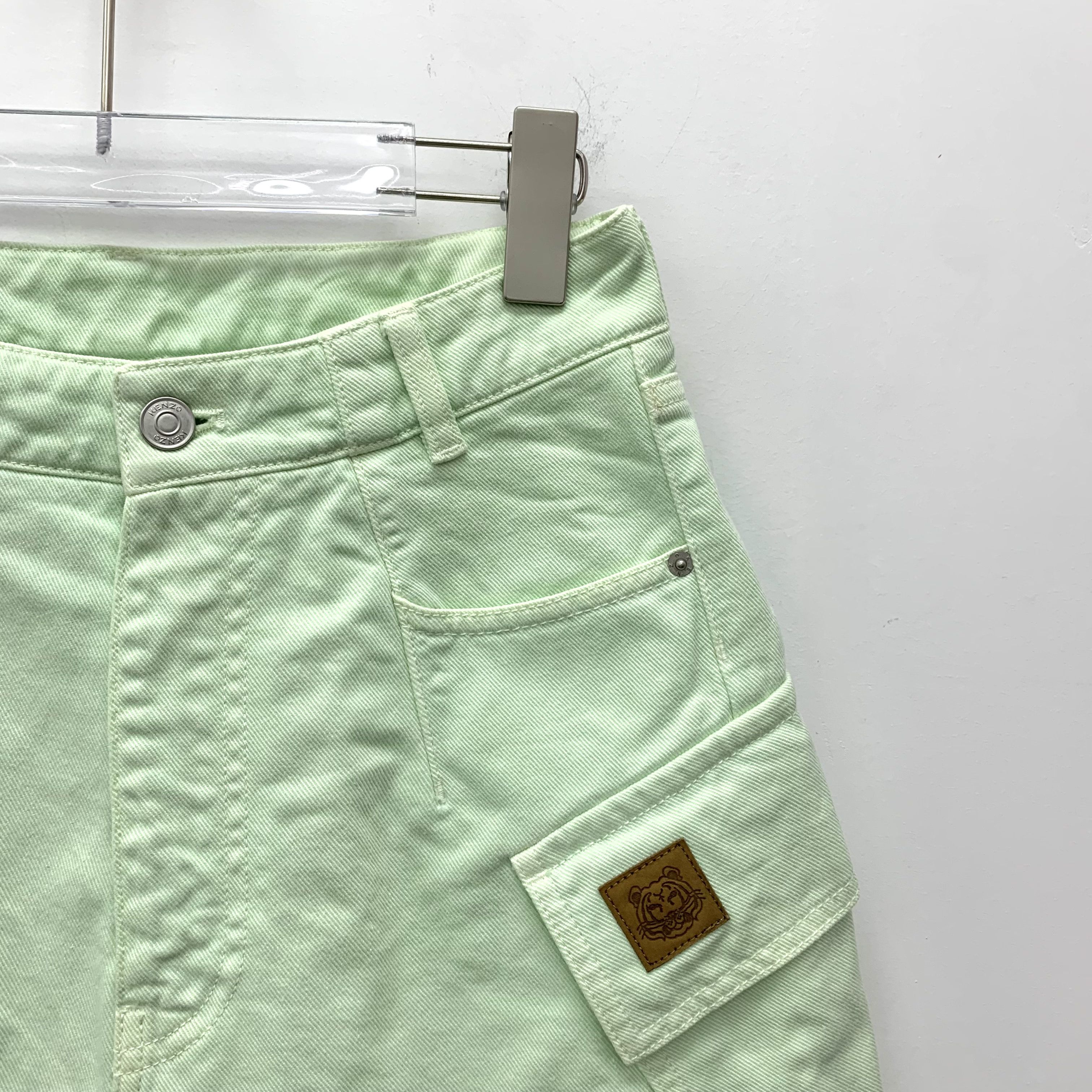 Kenzo Kenzo Light Green Denim Skirt (Size XS) Size 25" / US 0 / IT 36 - 7 Thumbnail