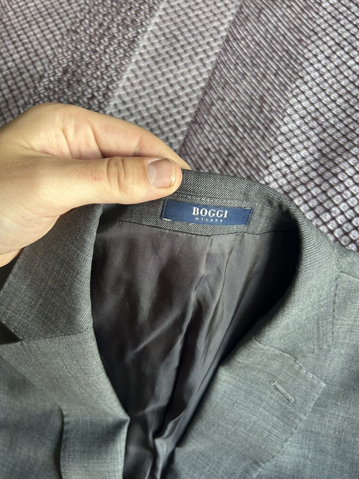 Boggi × Designer Boggi Milano Luxury Blazer Mens Grey Pure Wool 120’S Size 48 Size 48R - 3 Thumbnail