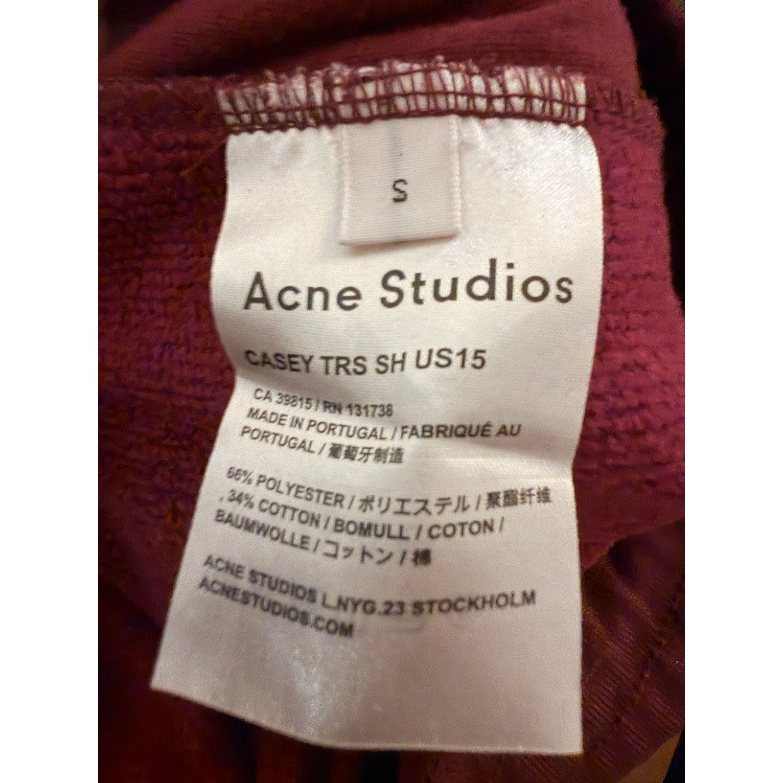 Acne Studios Acne Studios Burgundy Poly-Cotton Blend Pants Size US 27 - 4 Thumbnail