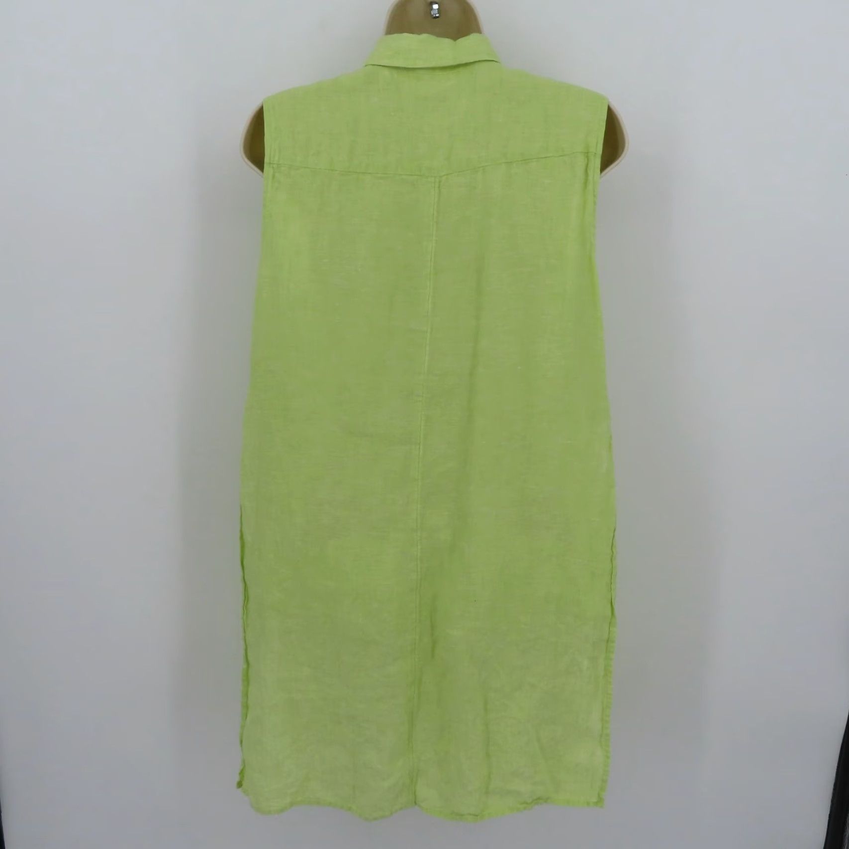 Vintage Chicos Blouse Shirt Sleeveless Collared Button Green Linen Women M Medium Vintage No Size M / US 6-8 / IT 42-44 - 7 Thumbnail