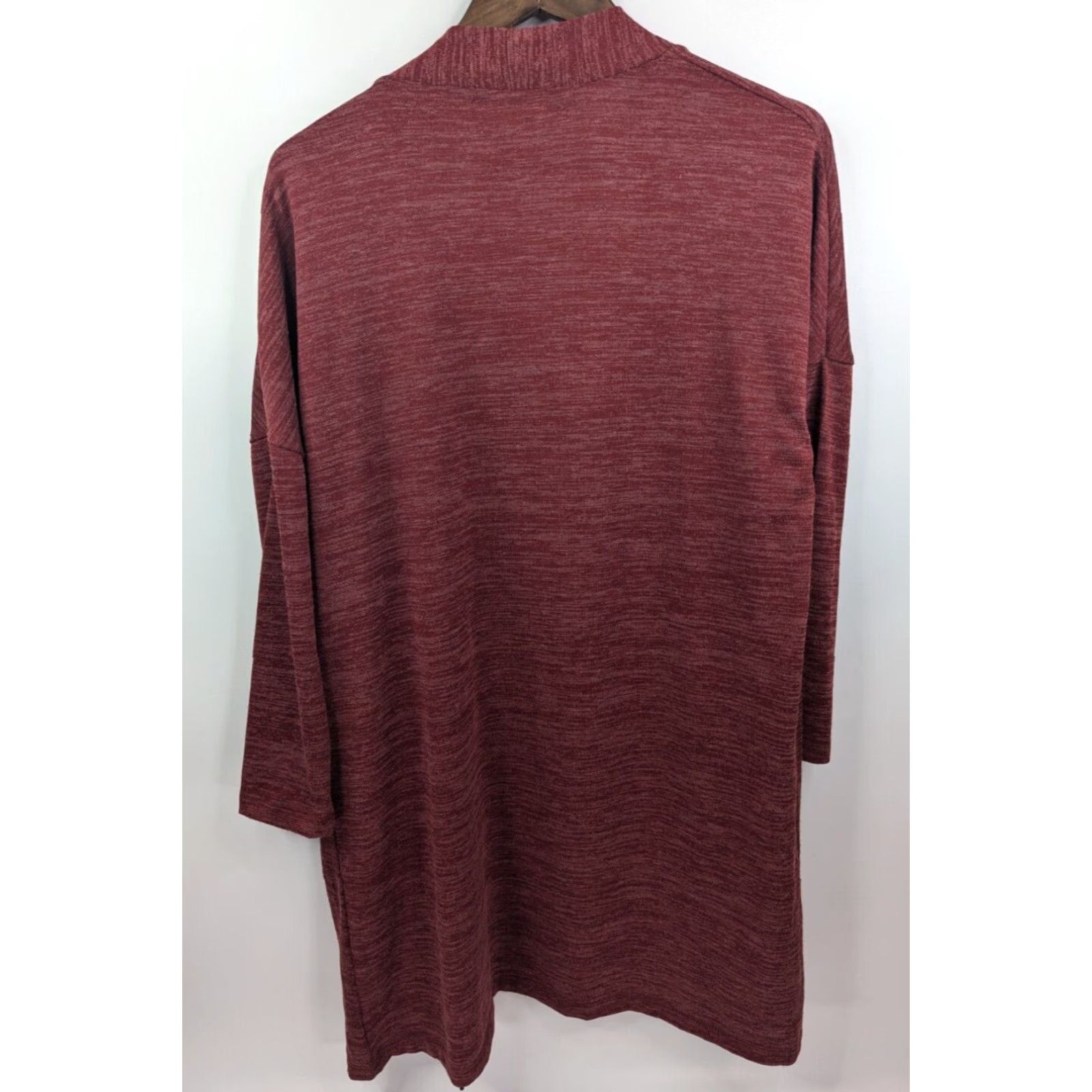 Vintage Kathy Ireland Cardigan Sweater Women's M Burgundy Open Front Pockets Shirt/ Sweater? Size M / US 6-8 / IT 42-44 - 3 Thumbnail