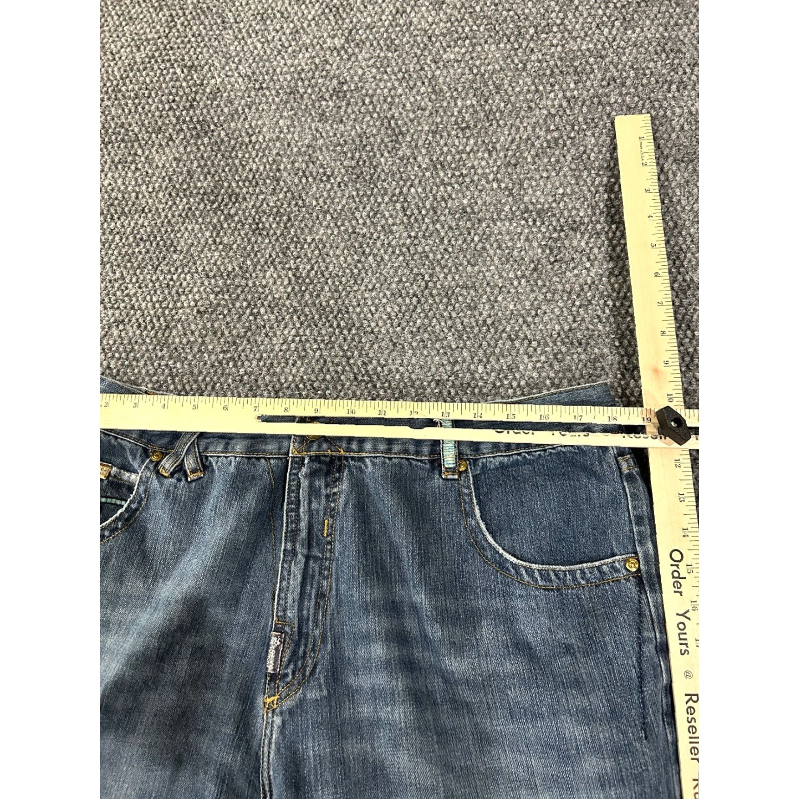 Denime LRG Jeans Mens 38x33 Blue Denim Straight Leg 5-Pocket Regular Rise Mid Vintage No N/A Size US 38 / EU 54 - 4 Thumbnail