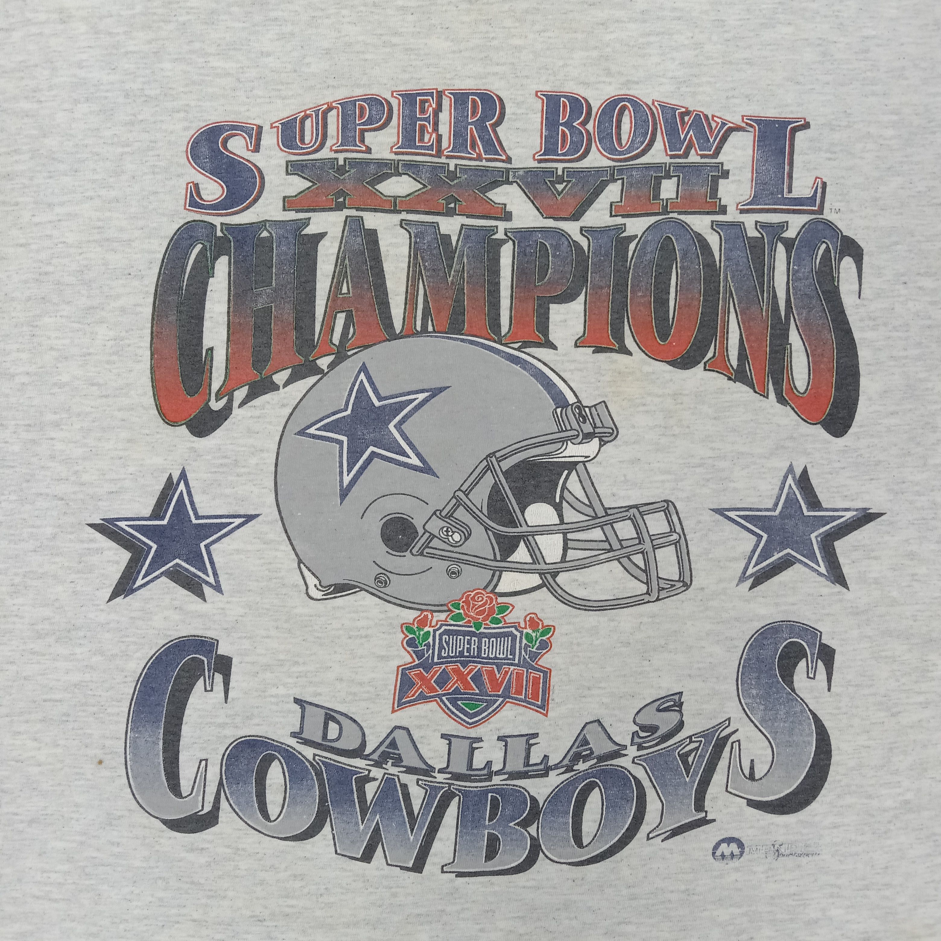 NFL × Vintage Dallas Cowboys Super Bowl XXVII Champions NFL Tshirt Size US XXL / EU 58 / 5 - 2 Thumbnail