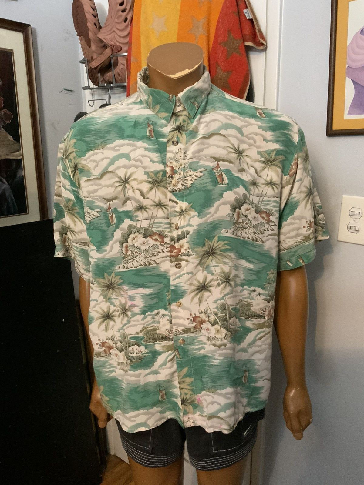 Designer × Vintage Vintage Citron Santa Monica 100% Silk Hawaiian AOP Shirt Size US M / EU 48-50 / 2 - 18 Thumbnail