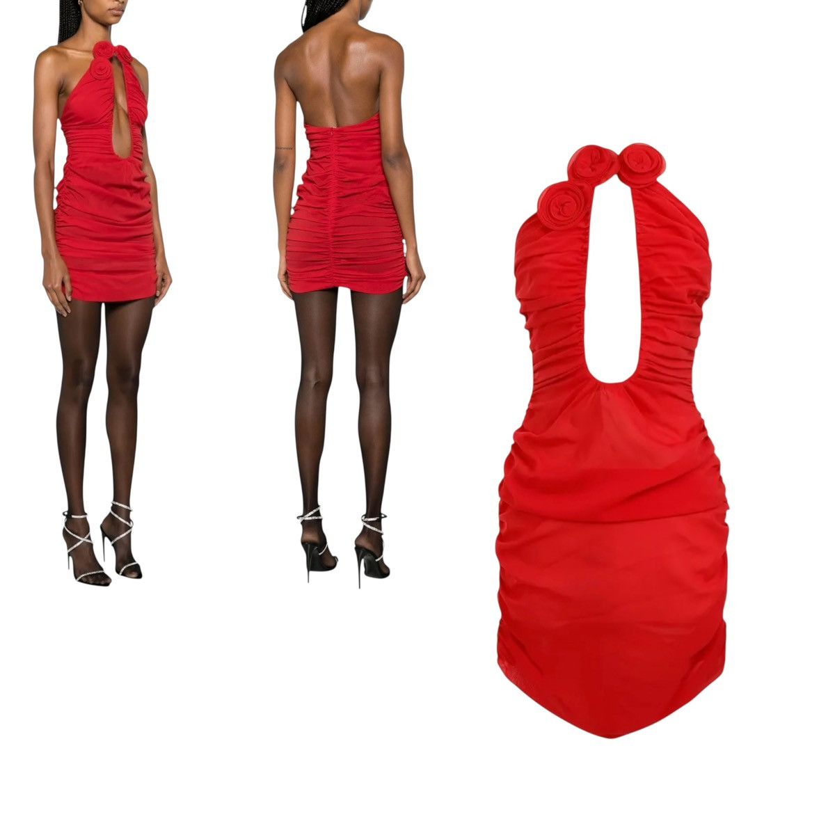 Magda Butrym rose appliqué ruched mini dress Size XS / US 0-2 / IT 36-38 - 1 Thumbnail